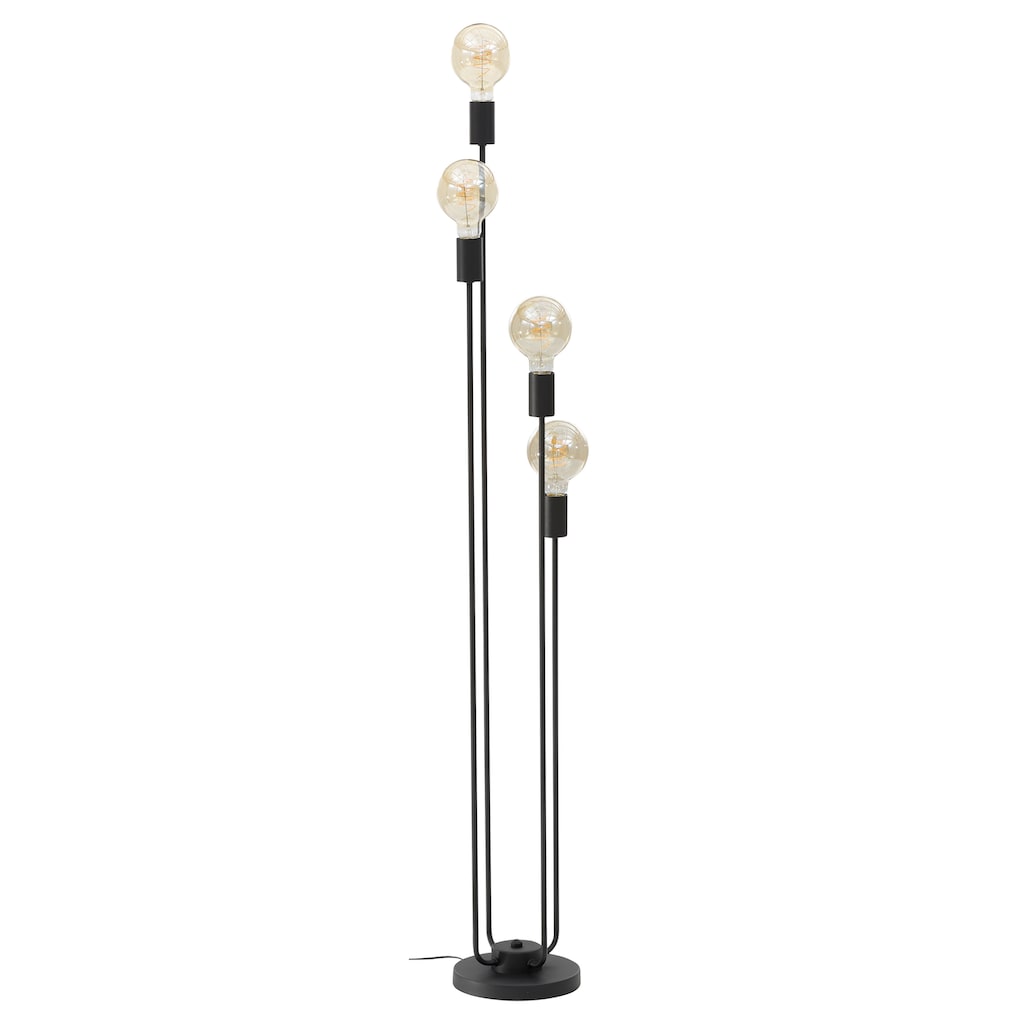 Leonique Stehlampe »Jarla«, 4 flammig-flammig, Stehleuchte mit goldfarbenen/schwarzen Fassungen, Höhe 137 cm
