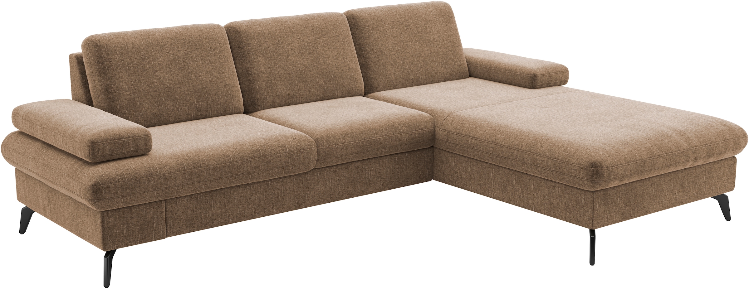 sit&more Ecksofa »Morris Jubi L-Form, B: 247 cm«, mit Armteilfunktion & 1 Zierkissen, optional Bettfunktion