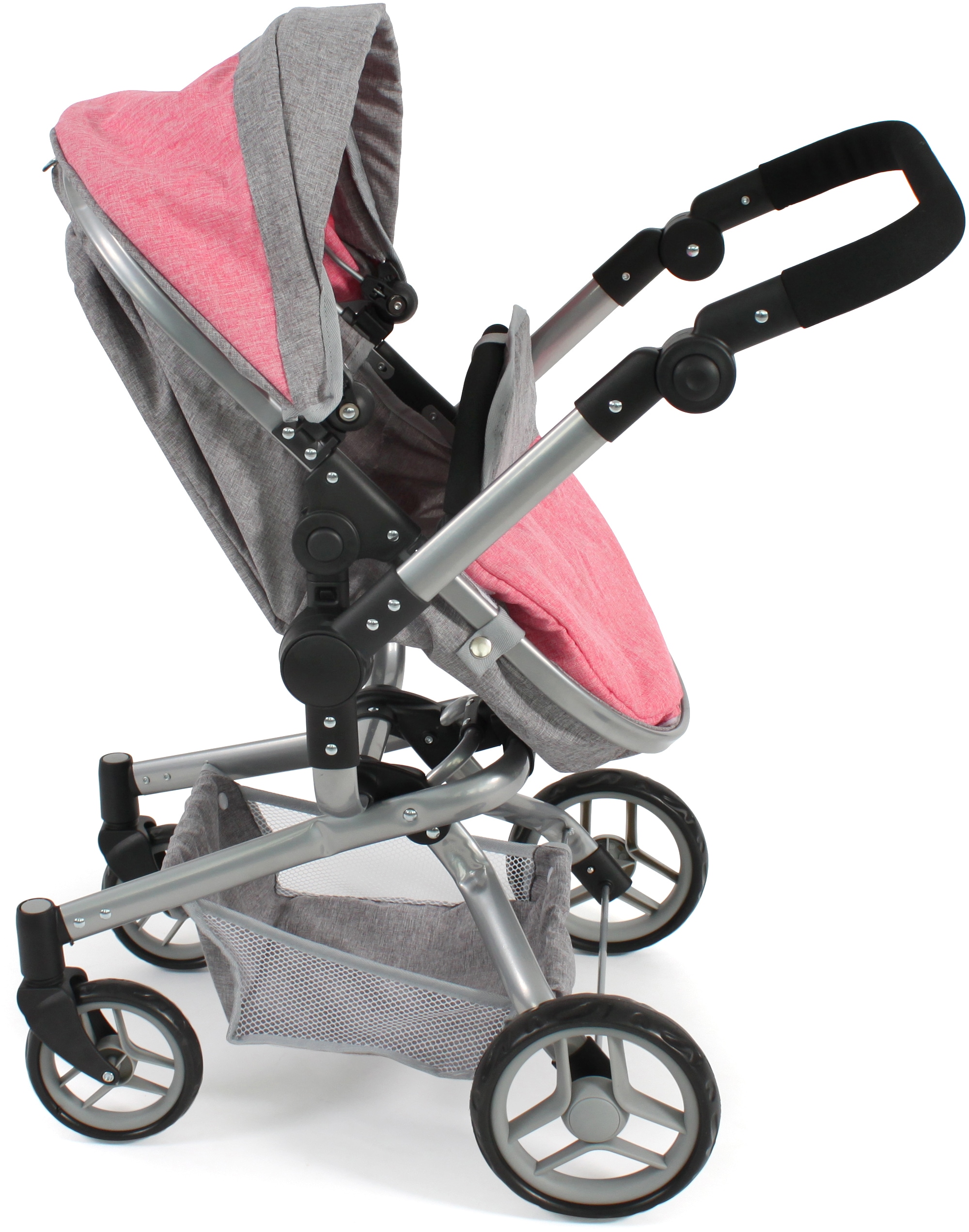 CHIC2000 Kombi-Puppenwagen »Yolo, Melange Pink«, mit schwenkbaren Vorderrädern