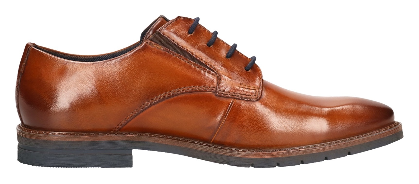 bugatti Schnürschuh, Businessschuh, Abendschuh mit kleinen Stretcheinsätzen, Weite G