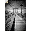 Artland Wandbild »Brooklyn Bridge, New York City Monochrom«, New York, (1 St.), in vielen Größen & Produktarten - Alubild / Outdoorbild für den Außenbereich, Leinwandbild, Poster, Wandaufkleber / Wandtattoo auch für Badezimmer geeignet