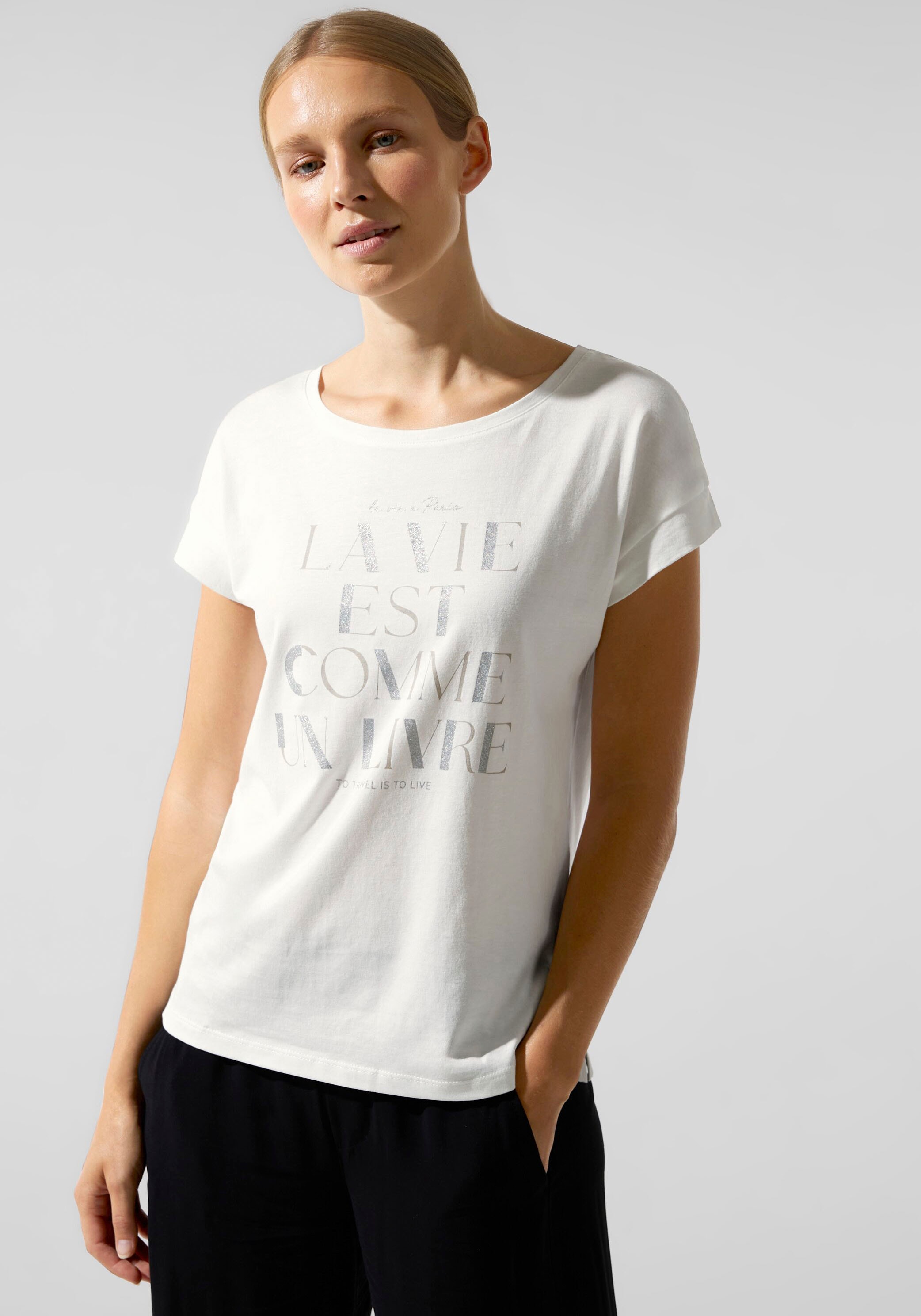 STREET ONE Shirttop, mit schimmerndem Frontprint im Online-Shop kaufen