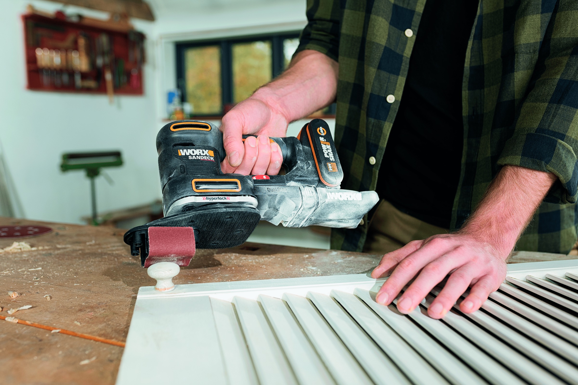 Worx Akku-Multischleifer »WX820.9«, 5-in-1 Funktionen, DustStop-Mikrofilter, ohne Akku & Ladegerät