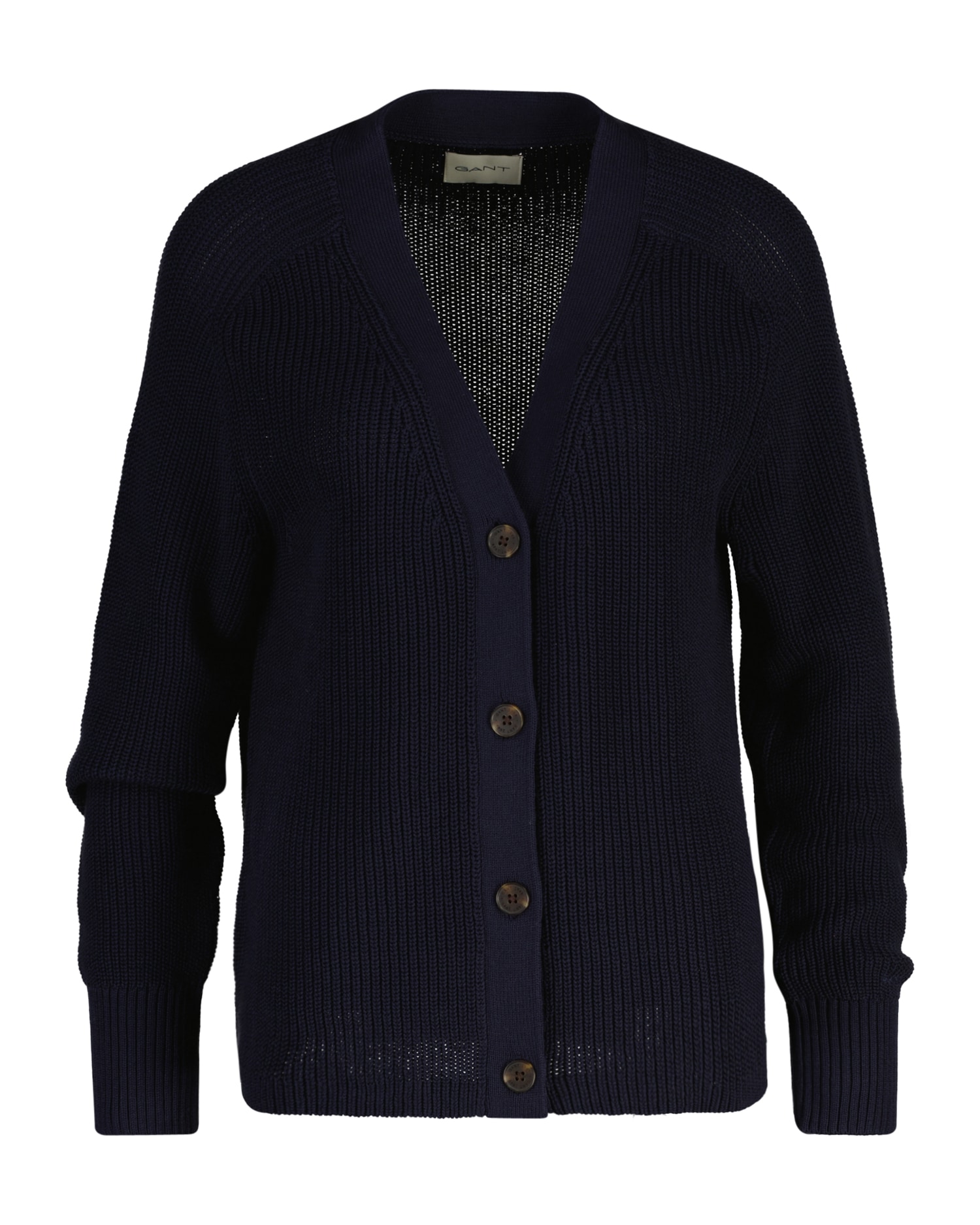Gant Cardigan »RIBBED KNIT COTTON« Regular fit mit V-Ausschnitt