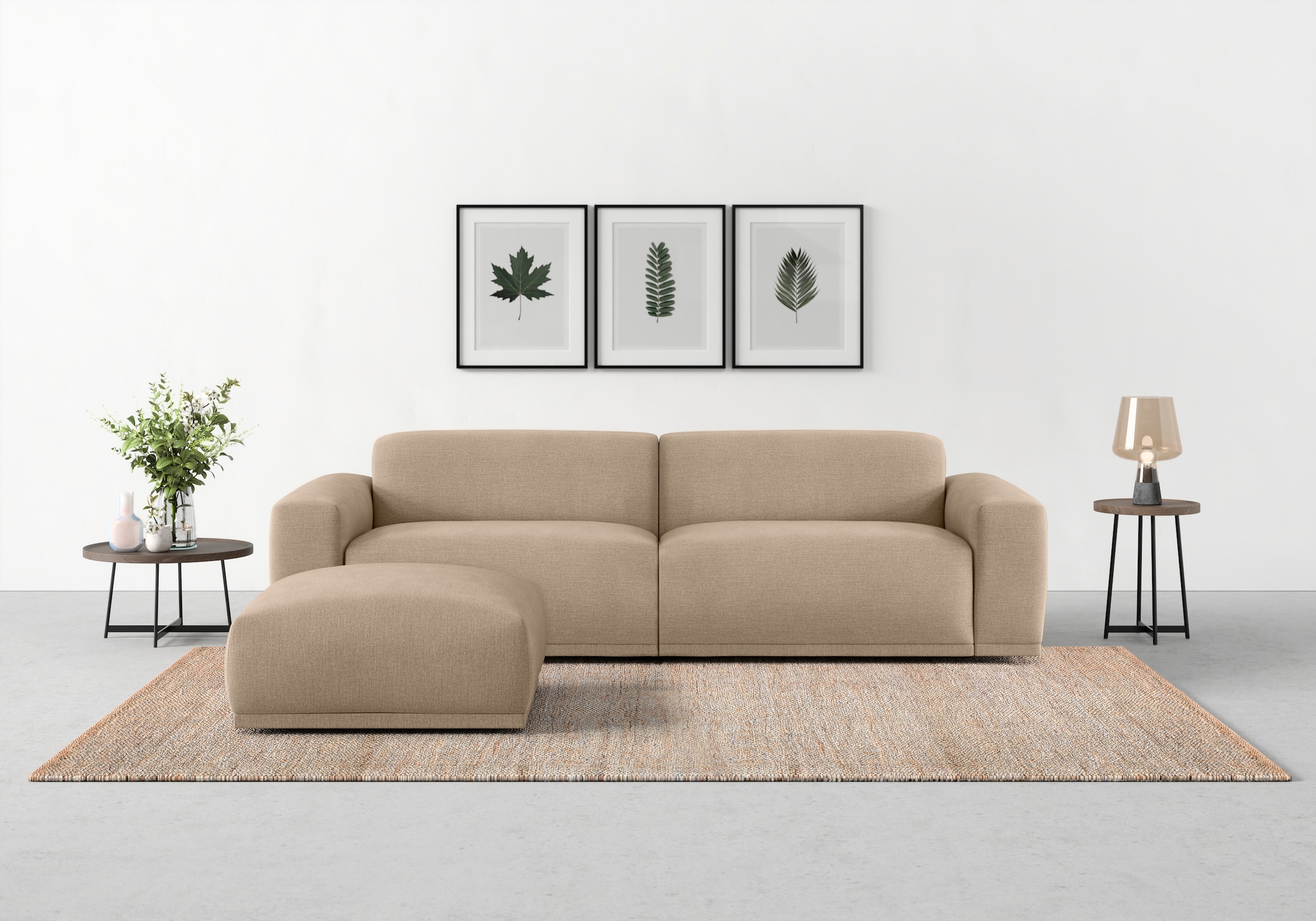 TRENDMANUFAKTUR Big-Sofa »Braga, mit hochwertigem Kaltschaum, Megasofa, in Cord erhältlich«, modernes Big-Sofa, Couch mit hohem Sitzkomfort, 254/72/107 cm (B/H/T)