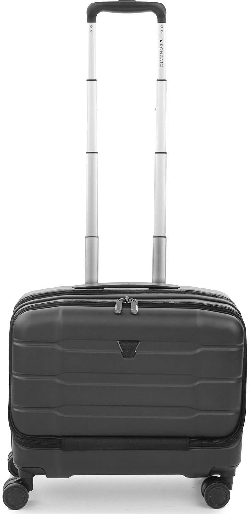 RONCATO Pilotenkoffer »BIZ 4.0 Pilotenkoffer, 4R, erweiterbar, mit Laptopfach, schwarz«, 4 St. Rollen, Koffer klein, Reisegepäck, Cabin Trolley mit Laptopfach 15,6"