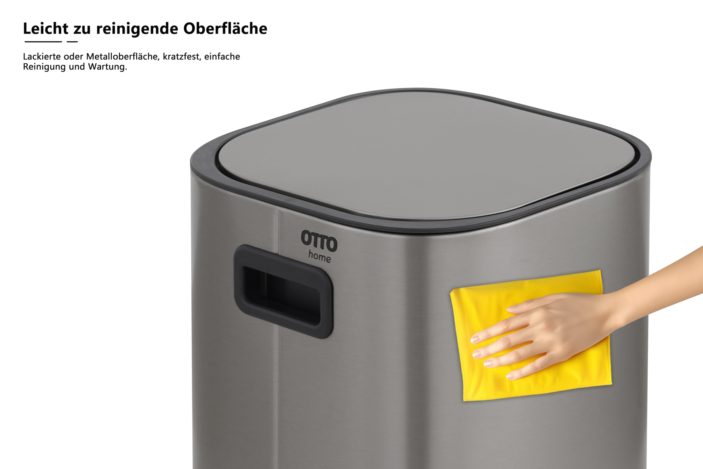 OTTO home Mülleimer »Keenna, Soft Close, mit verstecktem Griff« 1 Behälter Treteimer für Küche oder Bad, Abfalleimer mit Deckel