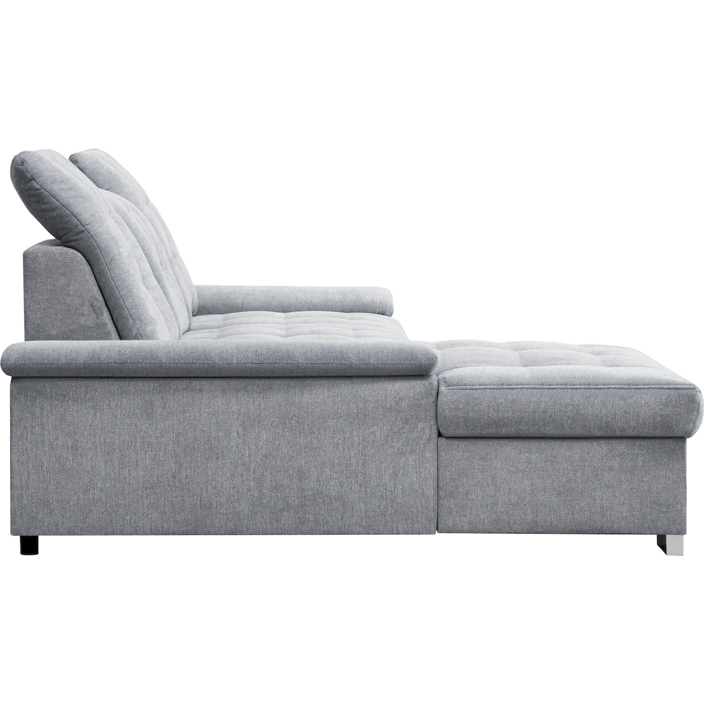 WERK2 Ecksofa »Mandy«, Sofa, Eckcouch mit Schlaffunktion, Bettkasten & verstellbaren Kopfteil