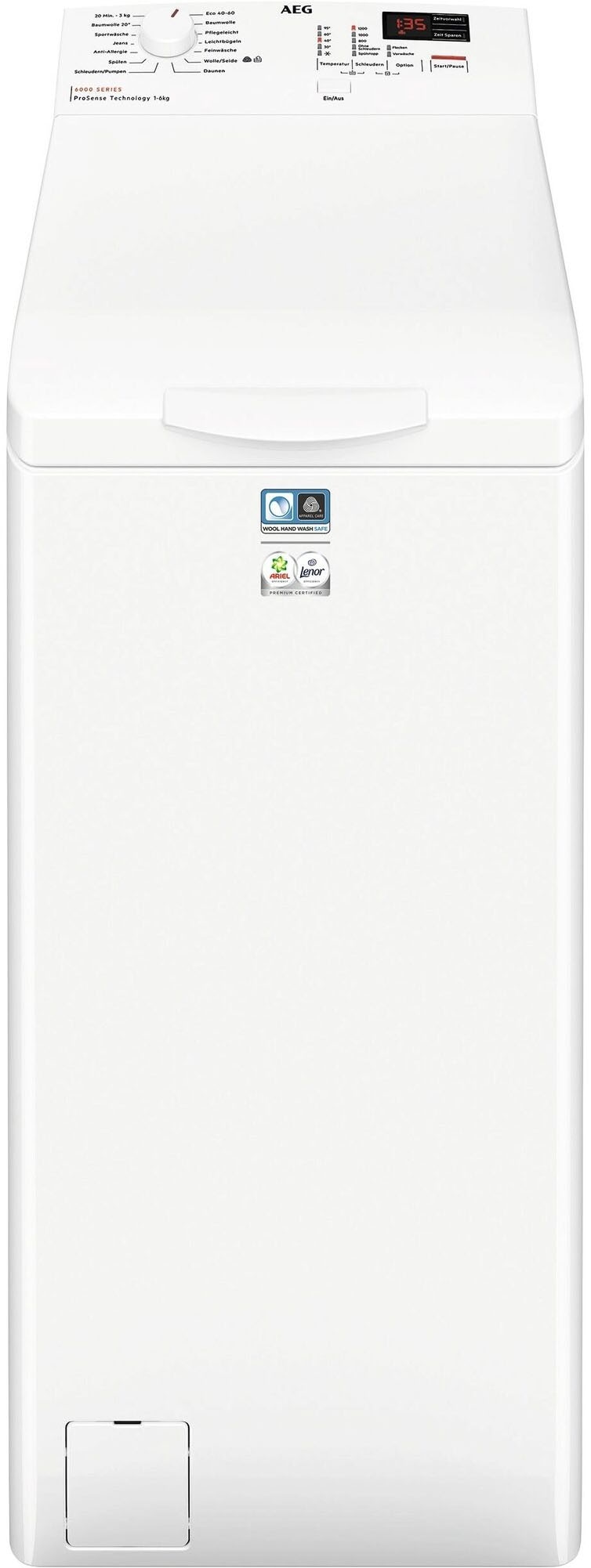 AEG Waschmaschine Toplader »LTR6N40260« 6 kg 1200 U/min Anti-Allergie-Programm: Entfernt zuverlässig Viren und Bakterien weiß Waschmittelbehälter...