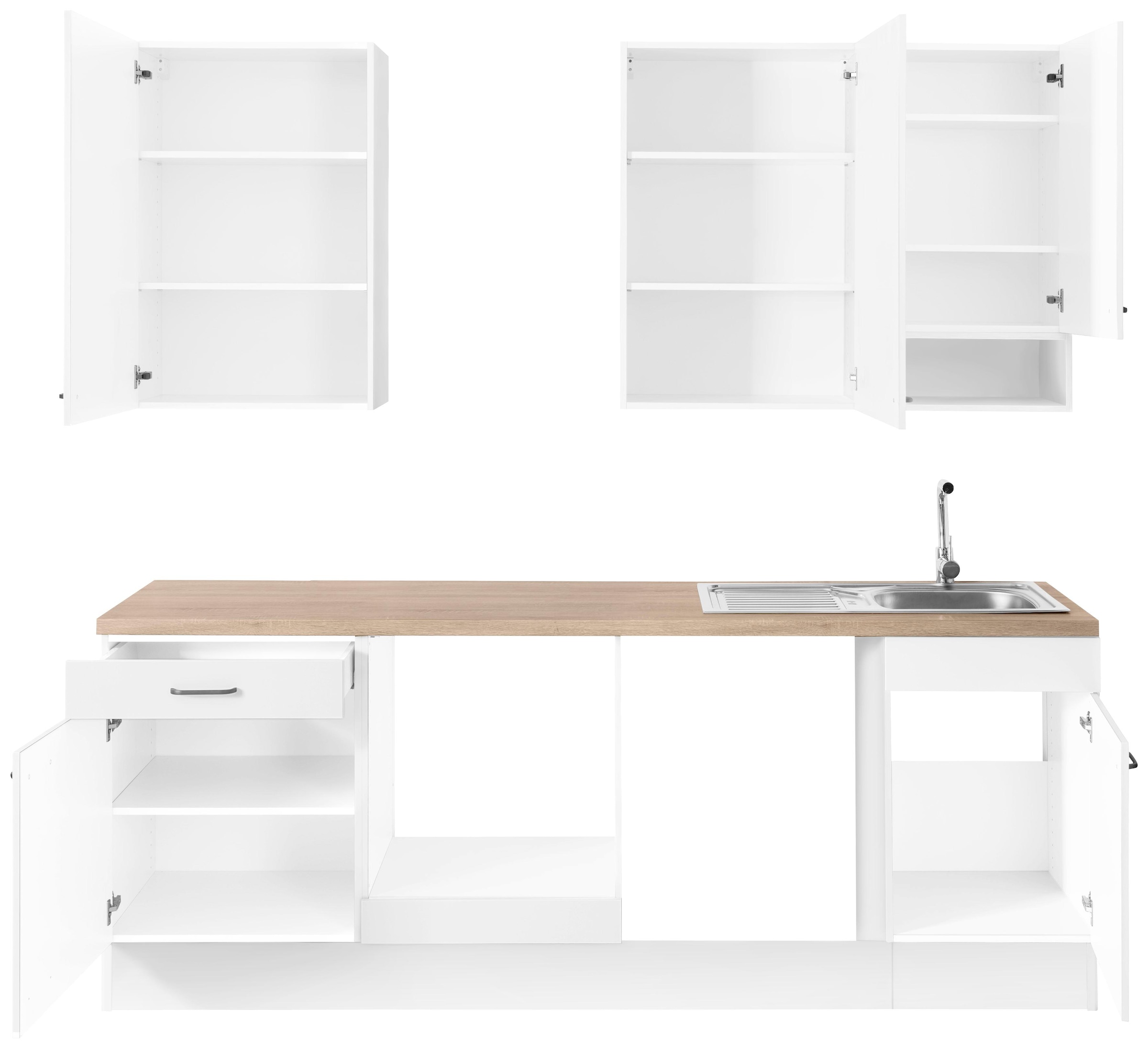 OPTIFIT Küchenzeile »Elga« Premium-Küche mit Soft-Close-Funktion, Vollauszug, Breite 230 cm