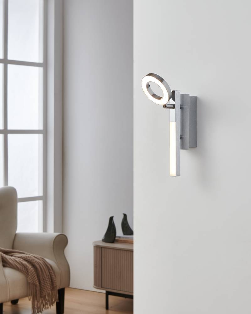 EGLO LED Wandleuchte »CARDILLIO 1 Deckenlampe, Chrom, 1 flammig, schwenkbare Lampenköpfe«, 2 flammig, Leuchtmittel LED-Board | LED fest integriert, Spot, warmweißes Licht, Wohnzimmer, Esszimmer, Küche, Flur, 22,5x6,5cm