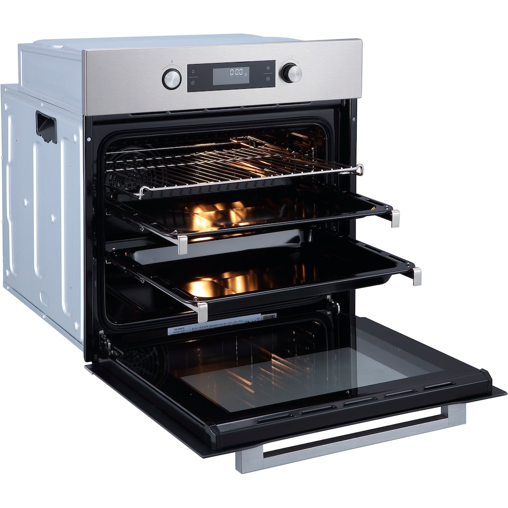 Hanseatic Backofen-Set »65M90E3-E11B200 und MC-IF7021B2«, 65M90E3-E11B200, mit 2-fach-Teleskopauszug