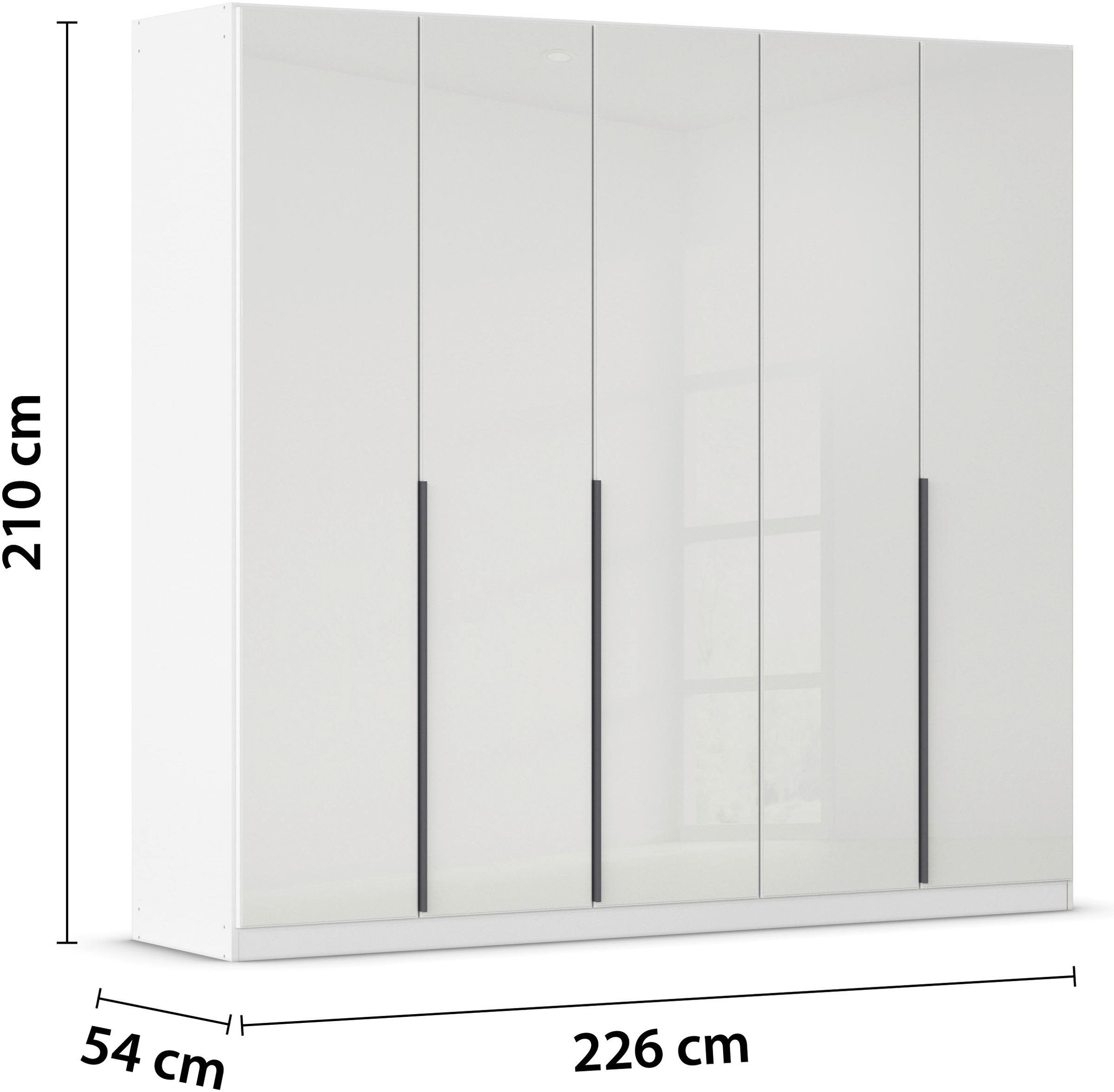 rauch Drehtürenschrank »Kleiderschrank Kleiderschränke Schrank Garderobe AGORDO mit Glasfront«, (in zwei Griff-Farben), durchdachte Innenausstattung, in 6 Breiten und 2 Höhen MADE IN GERMANY