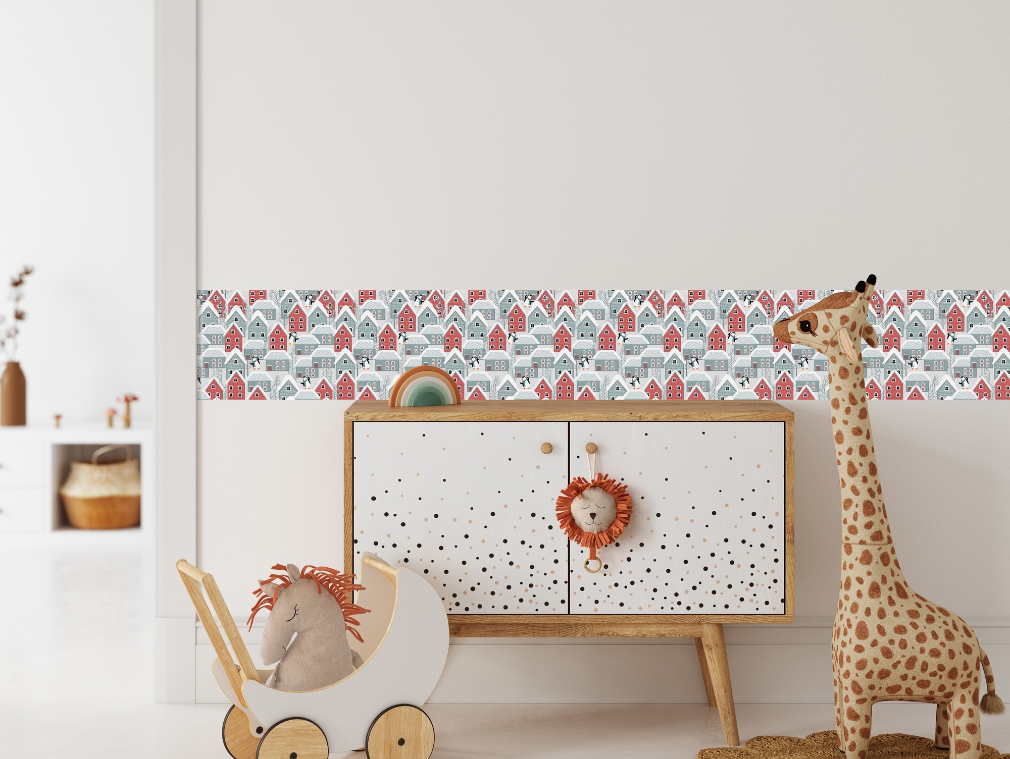 queence Bordüre »Verschneite Stadt«, gemustert, 3er Set, selbstklebend, kinderleichte Anbringung, Sticker