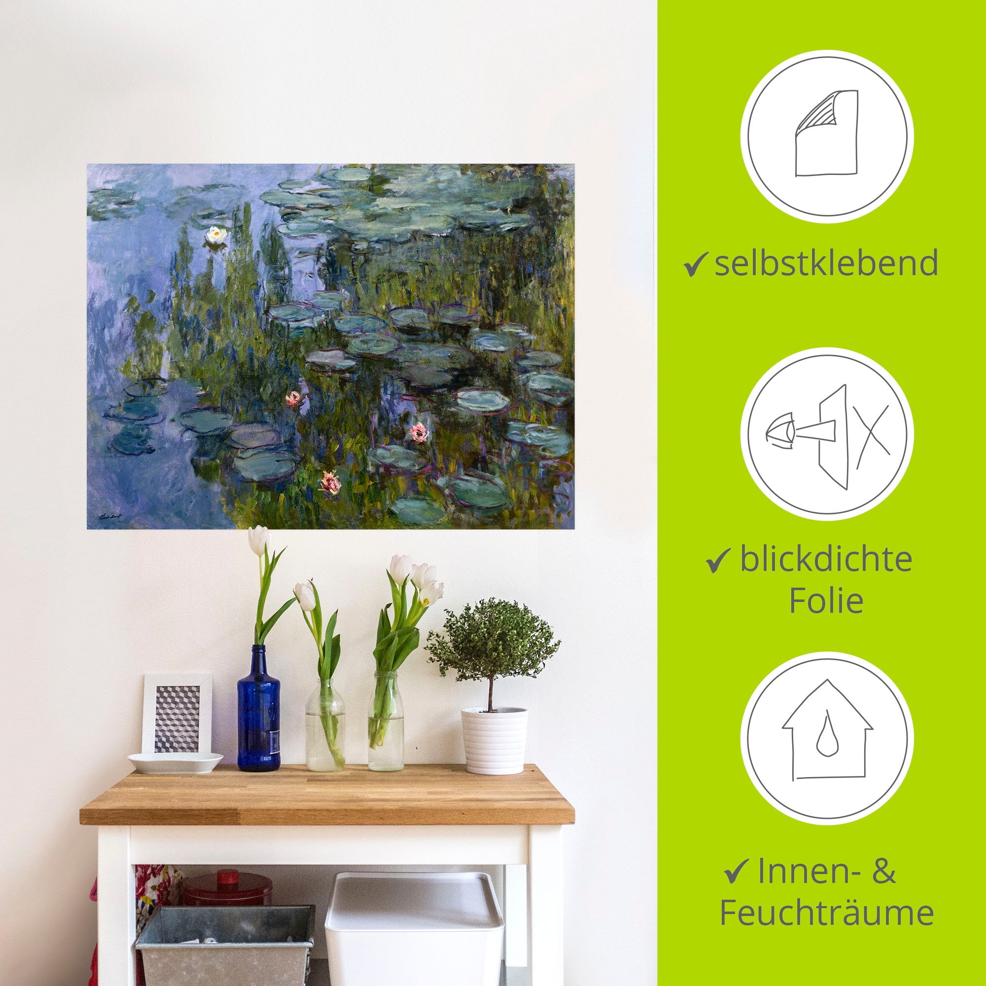 Artland Wandbild »Seerosen (Nympheas). 1918/1921.«, Blumen, (1 St.), als Leinwandbild, Poster, Wandaufkleber in verschied. Größen