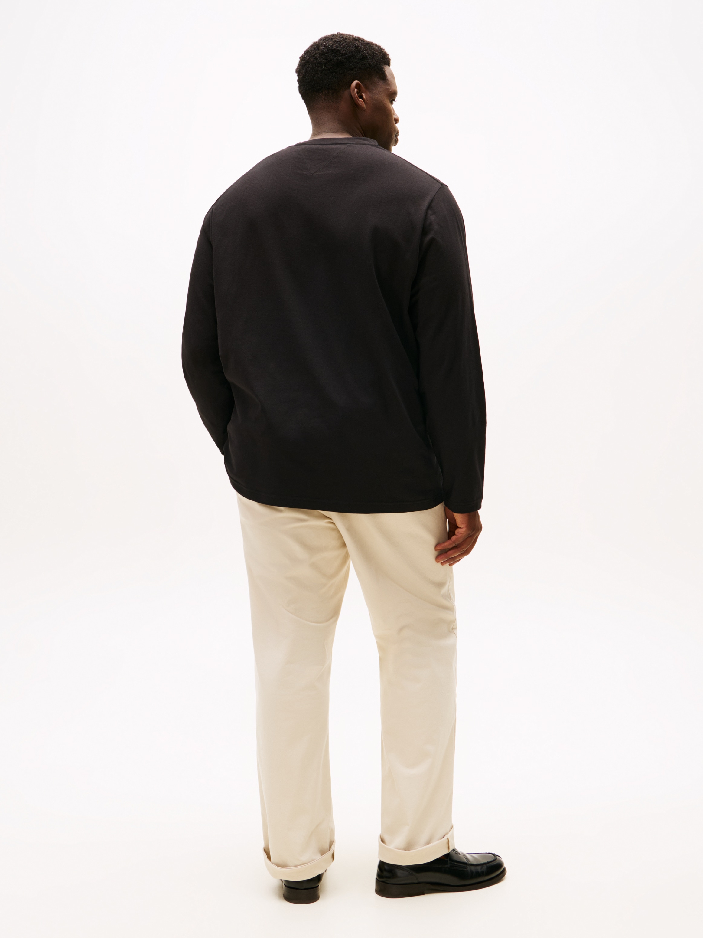 Tommy Hilfiger Big & Tall Longsleeve »BT-STRETCH SLIM FIT TEE-B mit Rundhals und Logo« unifarben, casual, slim fit, Baumwollmix, Rundhals, große Größen
