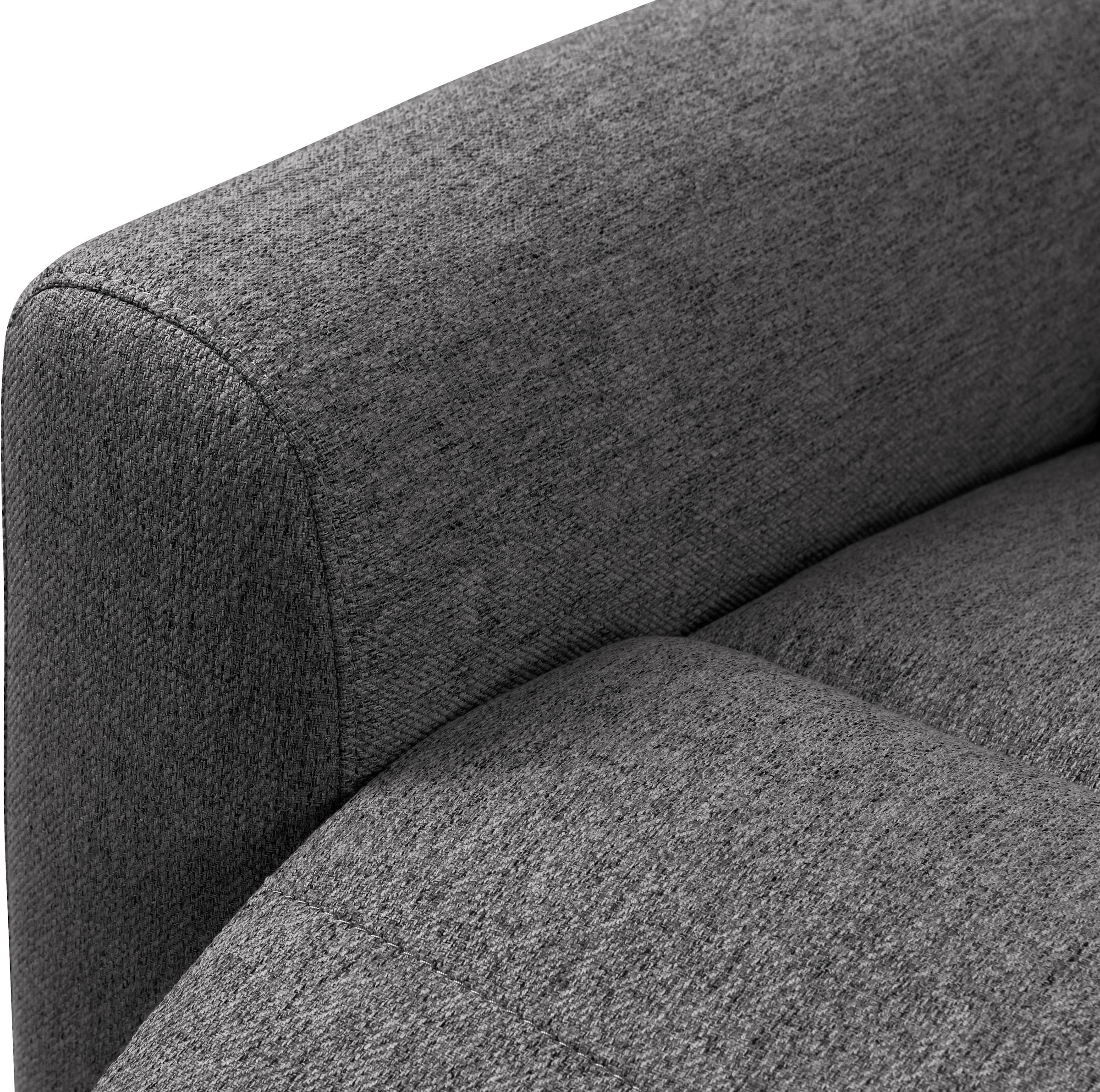 INOSIGN Ecksofa »JENNA, L-Form, 209cm, manuelle u. elektrische Funktion, mit USB A/C,«, Liegefunktion 105°-150°, Federkern, Struktur fein