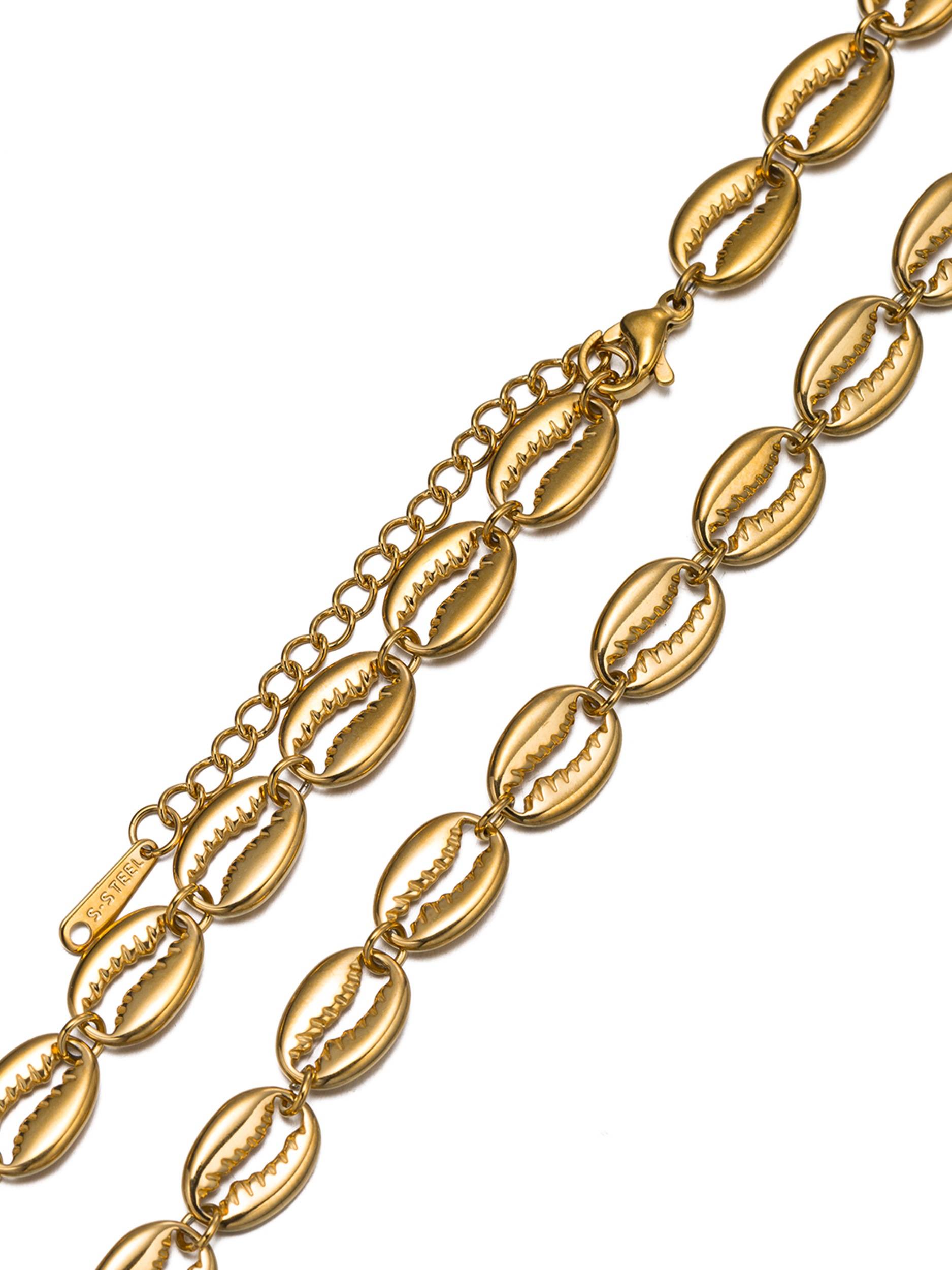 Aniston JEWELRY & WATCHES Edelstahlkette »Schmuck Geschenk Edelstahl Halsschmuck Halskette Muschel-Optik« Made in Germany