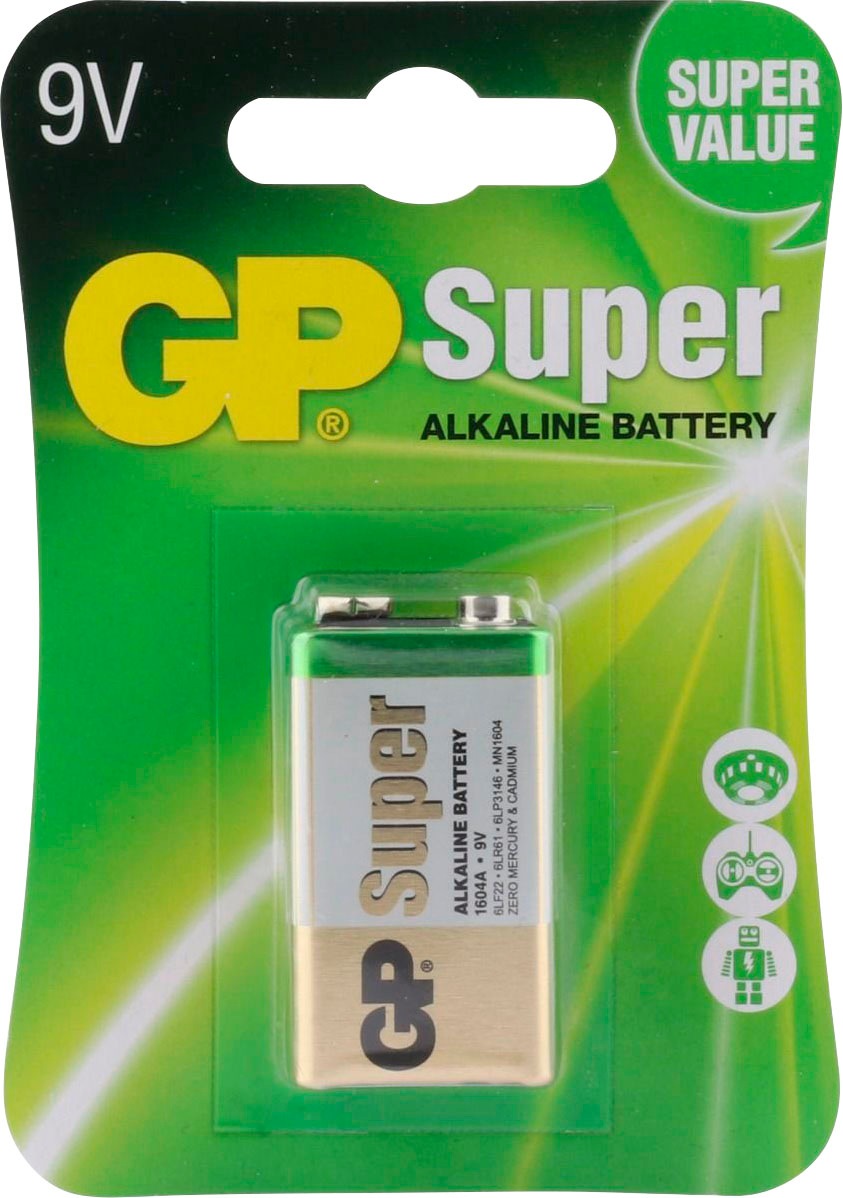 GP Batteries Batterie »1 Stück Super Alkaline 9V«, 9 V, (1 St.)