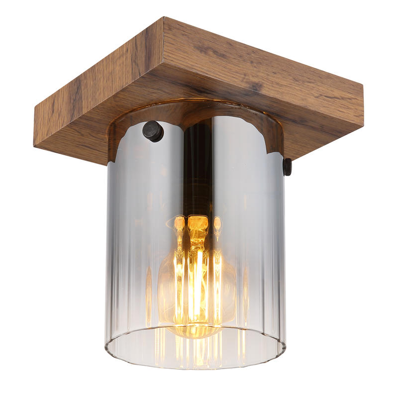 GLOBO LIGHTING Deckenleuchte »UNDERWOOD« E27 1 Stk. Deckenlampe Wohnzimmer-Leuchte Schlafzimmer-Leuchte Flur Küche holzoptik dunkel