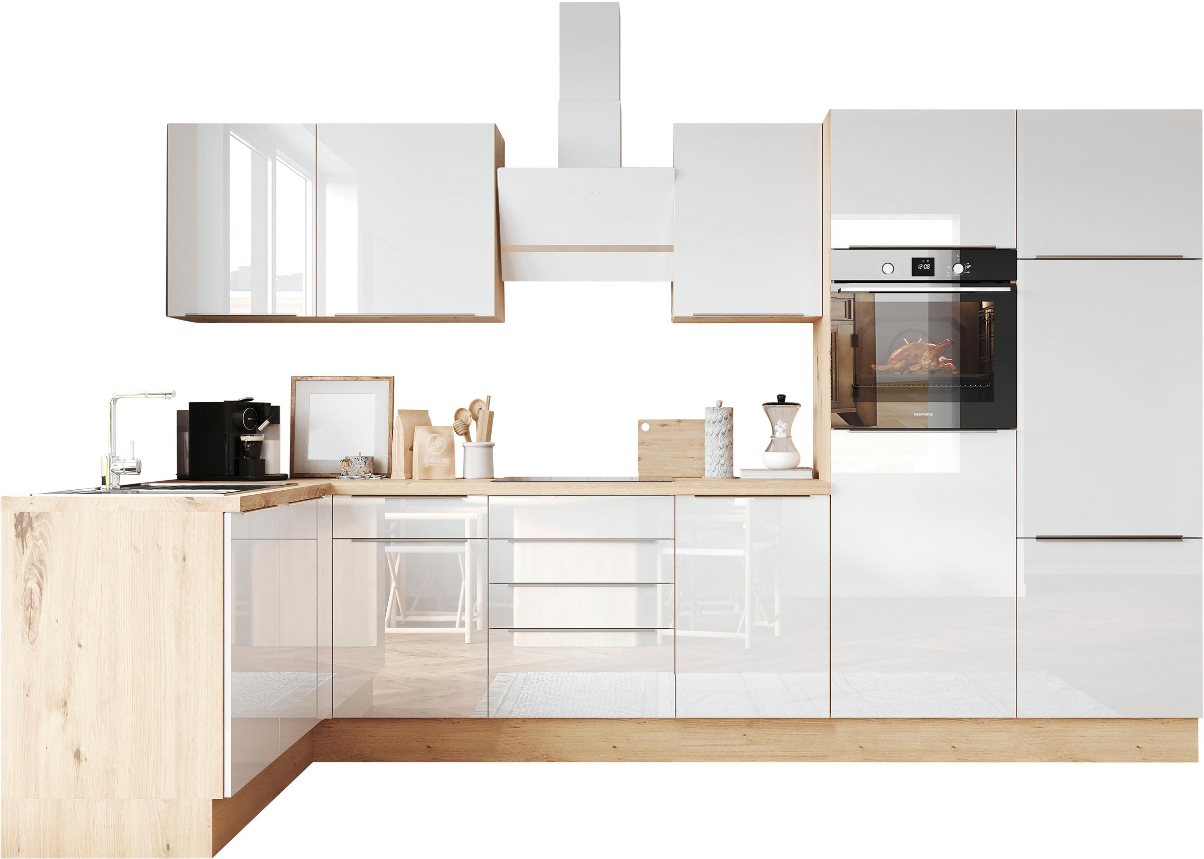 RESPEKTA Küchenzeile »Safado aus der Serie Marleen« Breite 340 cm, mit Soft günstig online kaufen