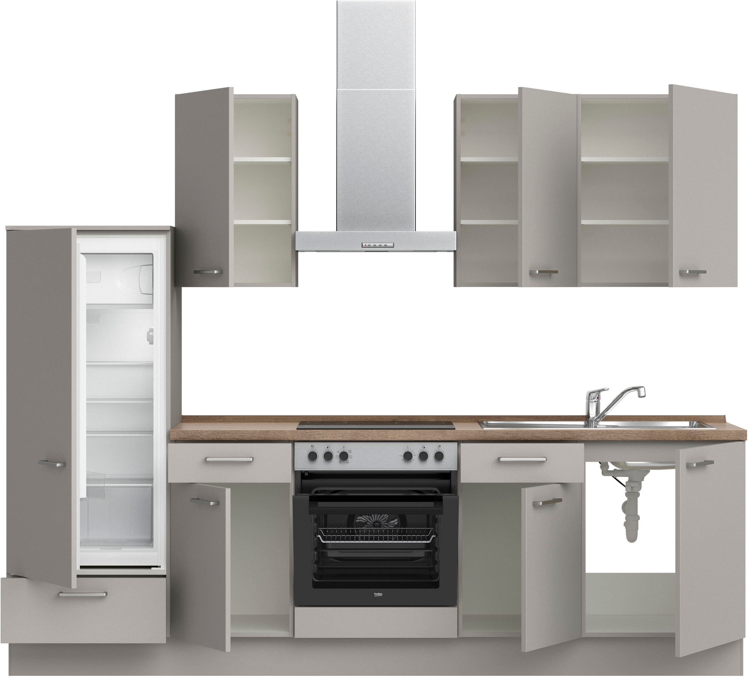 nobilia® Küchenzeile »"Touch I"«, vormontiert, Ausrichtung wählbar, Breite 270 cm, wahlw. mit E-Geräten