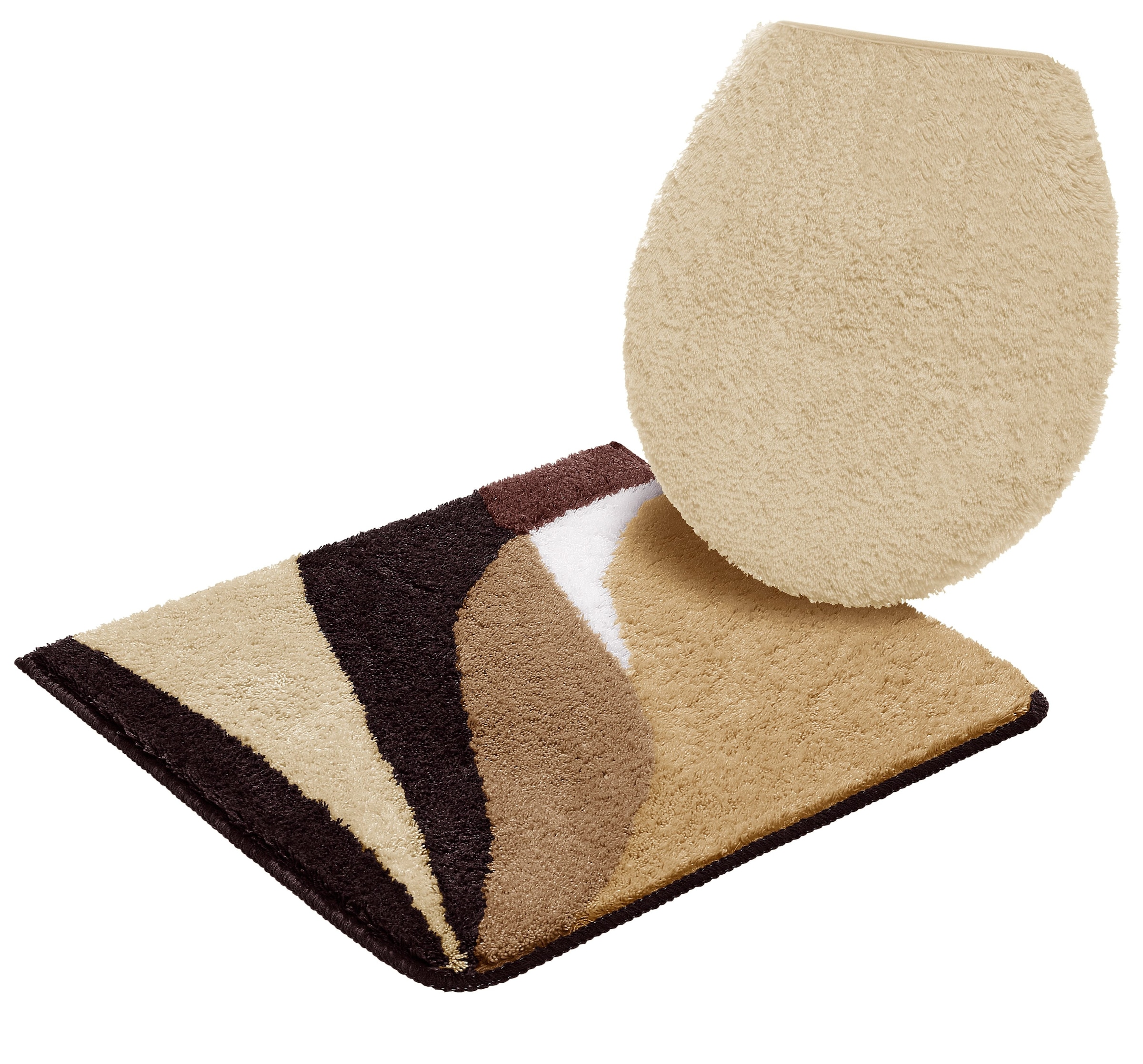 my home Badematte »Magnus, Badvorleger, Badezimmer Teppich«, rutschhemmend beschichtet, strapazierfähig-schnell trocknend, mehrfarbig, Badteppich, Badematten auch als 2 teiliges Set & rund