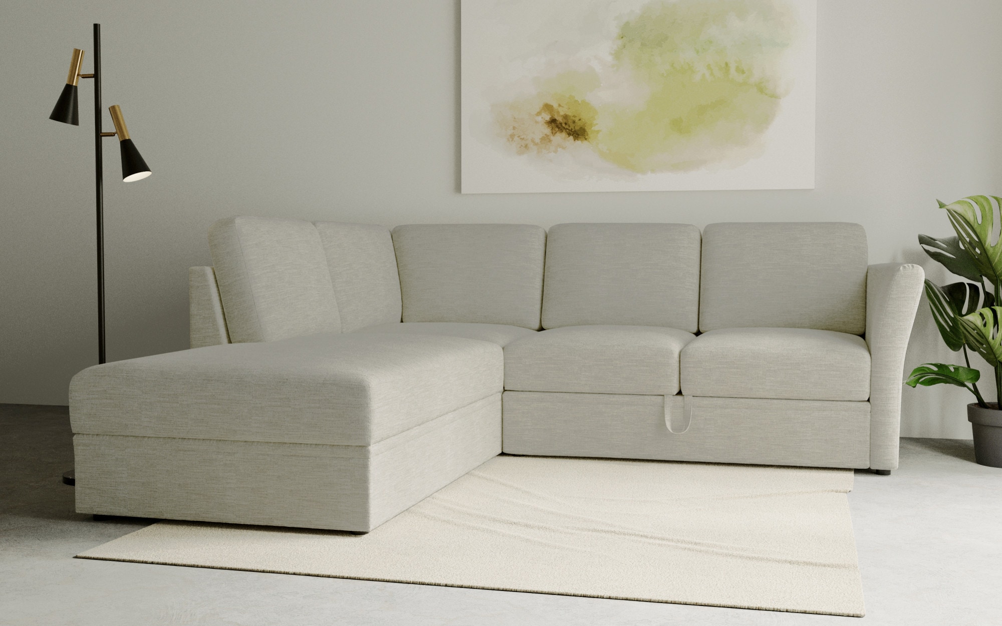 Home affaire Ecksofa »Lavars, L-Form, Schlafsofa«, mit Bettfunktion und Sta günstig online kaufen