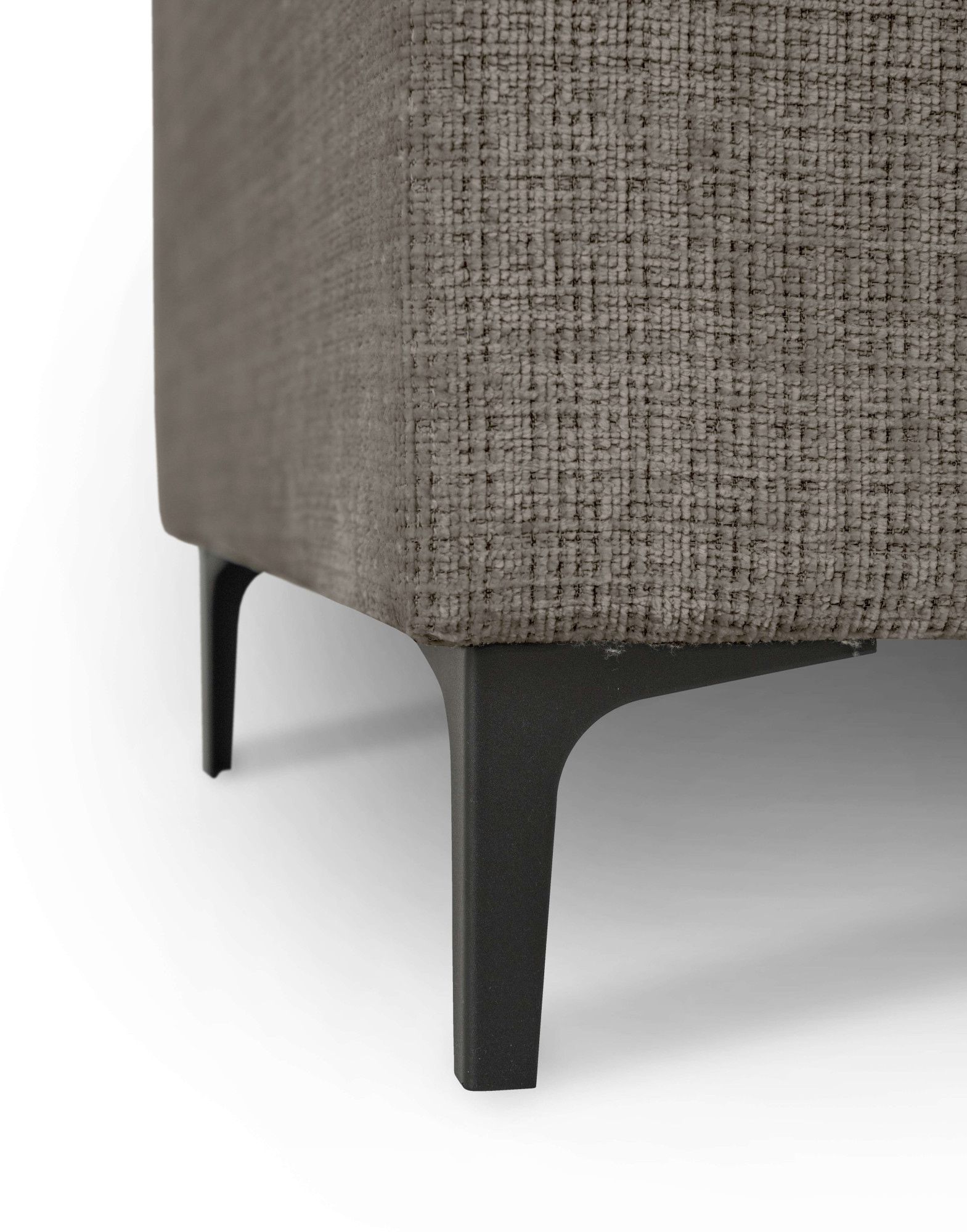 Places of Style Wohnlandschaft »XXL Sofa Oland, Struktur, Flachgewebe, Luxus-Microfaser, Boucle«, U-Form, 342 cm, Wellenunterfederung, Skandi-Design, Metallfüße