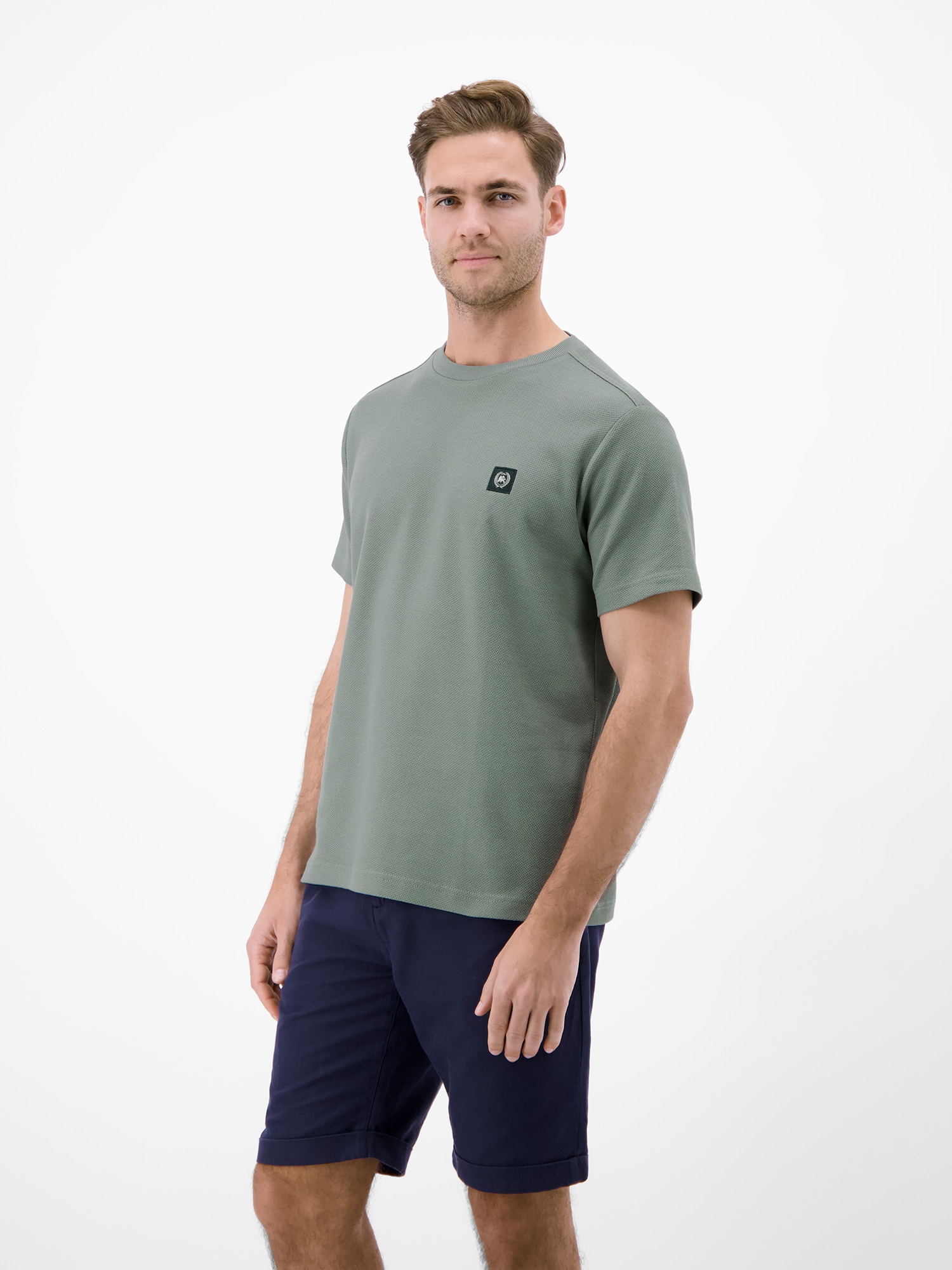 LERROS T-Shirt »T-Shirt mit Waffelstruktur aus 100 % Baumwolle«