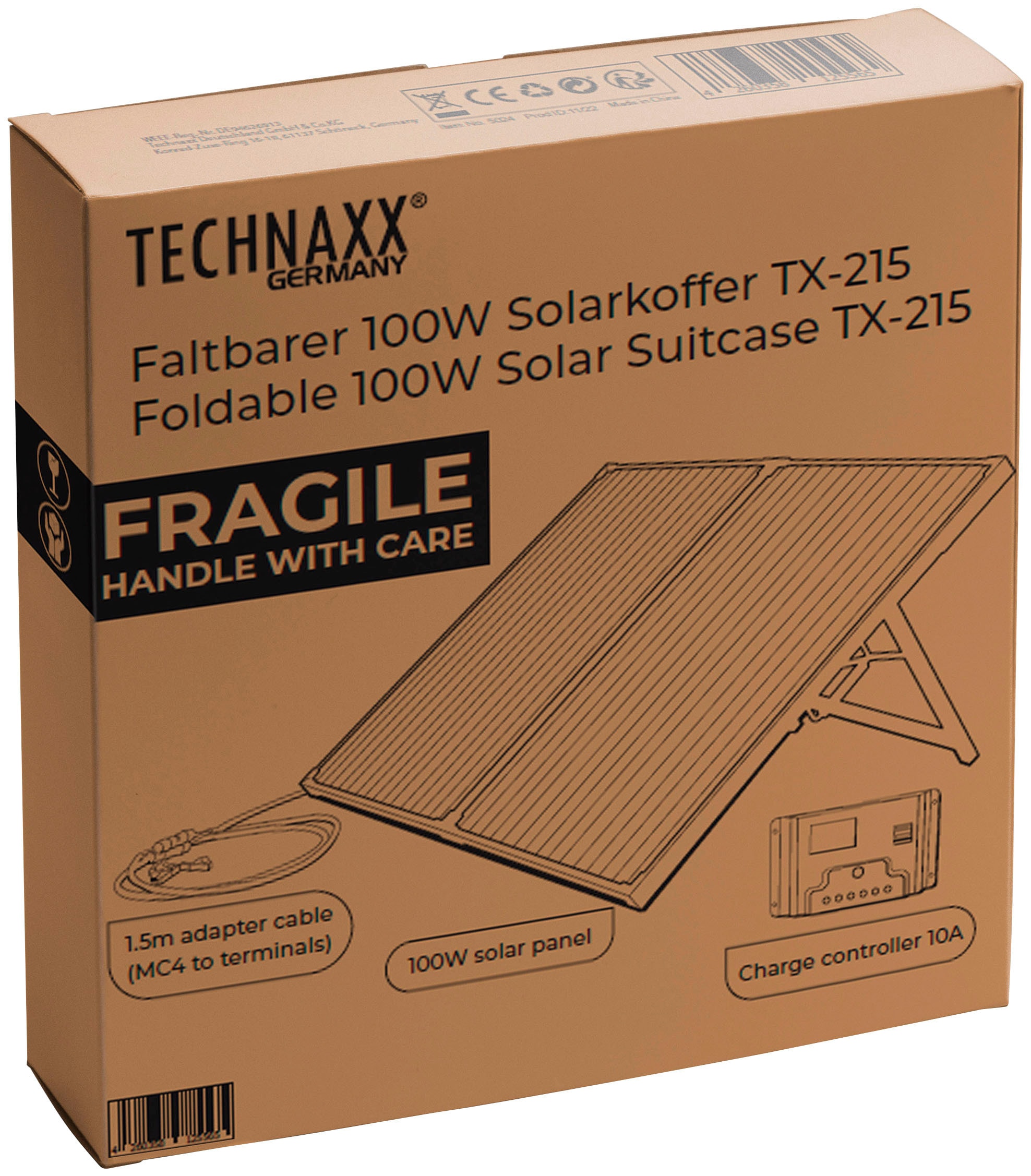 Technaxx Solarmodul »TX-215«, 100 W, mit Laderegler
