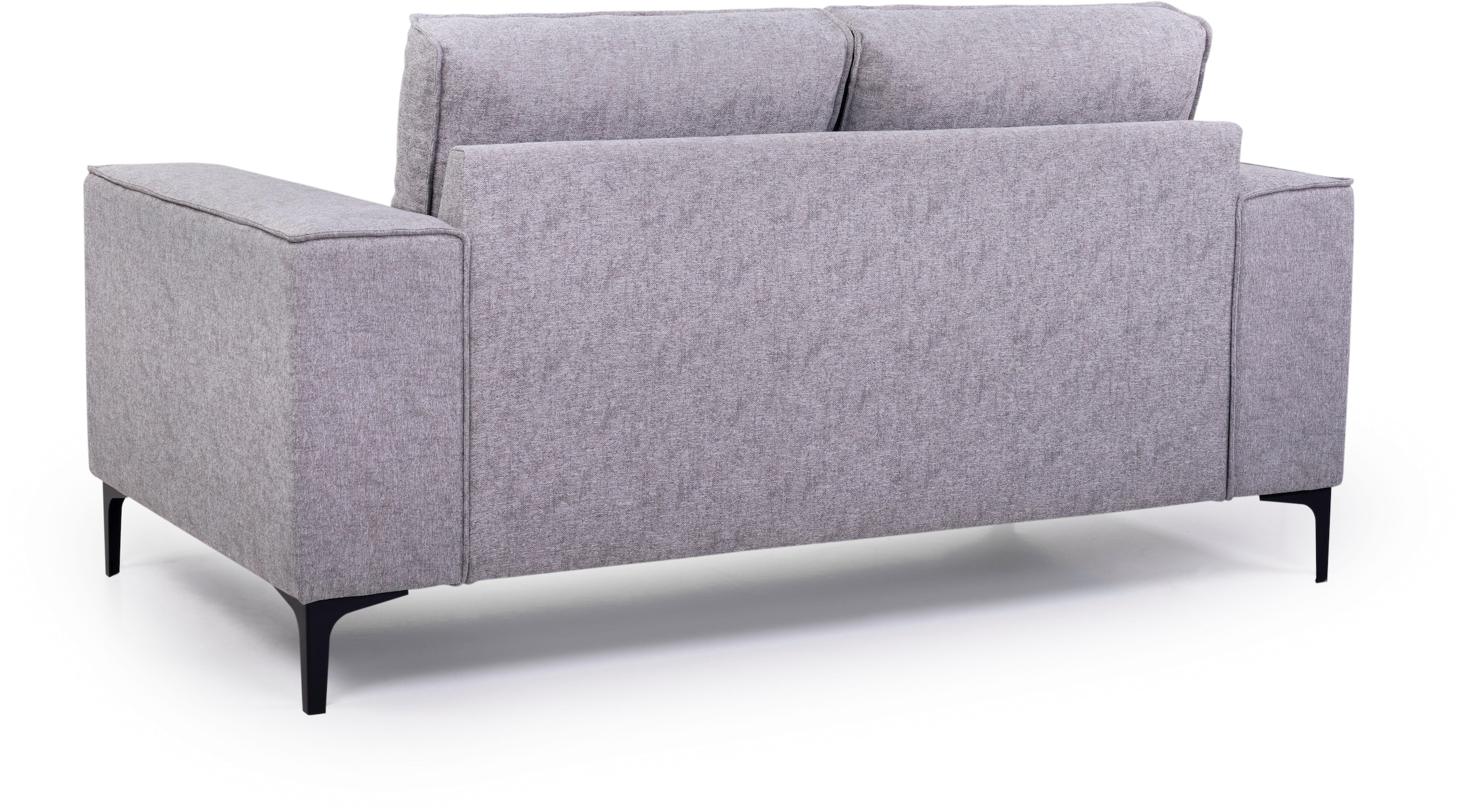 Places of Style 2-Sitzer »Kompaktsofa Oland, Struktur, Flachgewebe, Luxus-Microfaser, Boucle«, 164 cm, Wellenunterfederung, Skandi-Design, Metallfüße