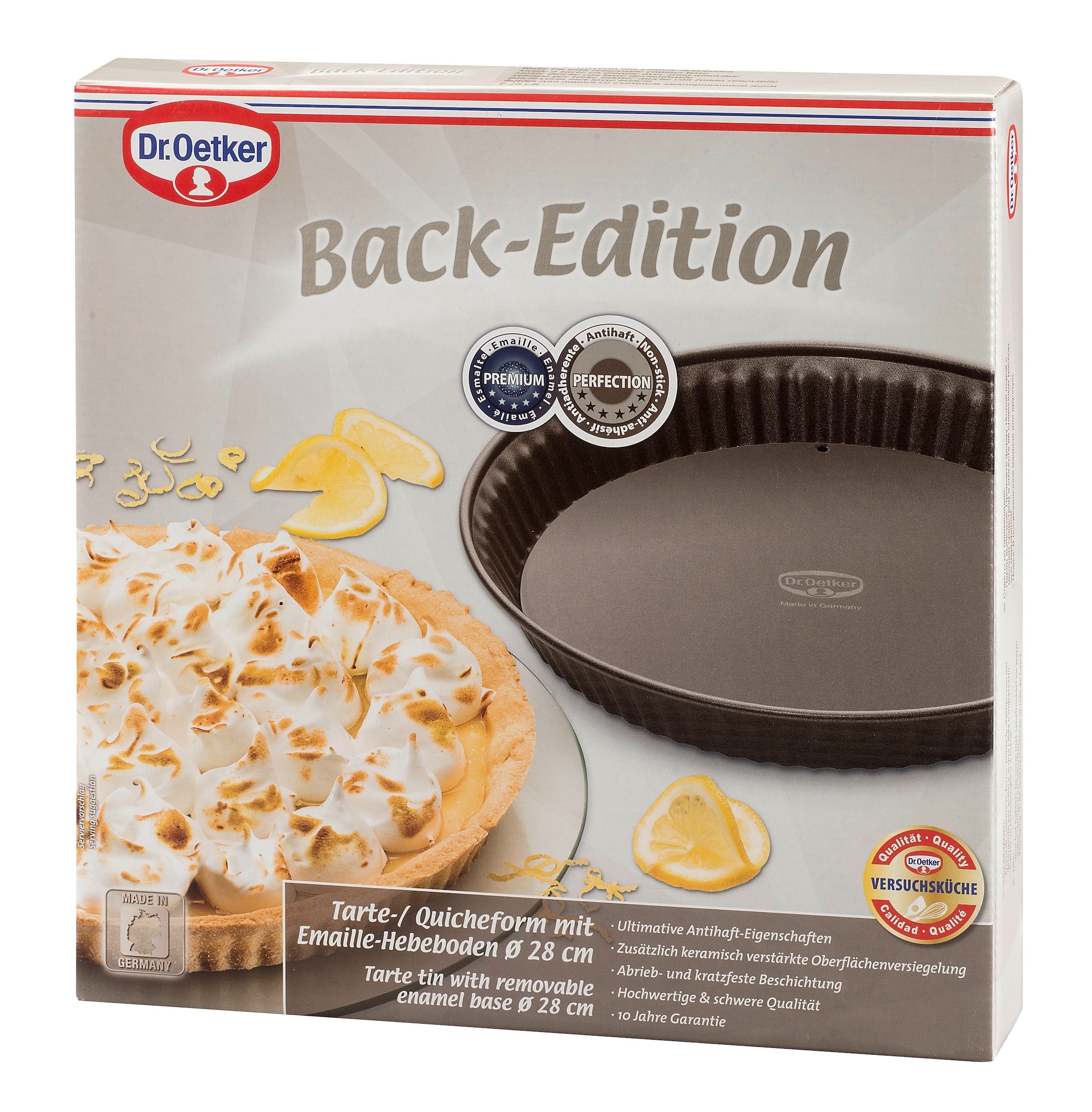 Dr. Oetker Küchenhelfer Tarteform »Back-Edition, Quicheform mit Emaille-Hebeboden Ø 28 cm«