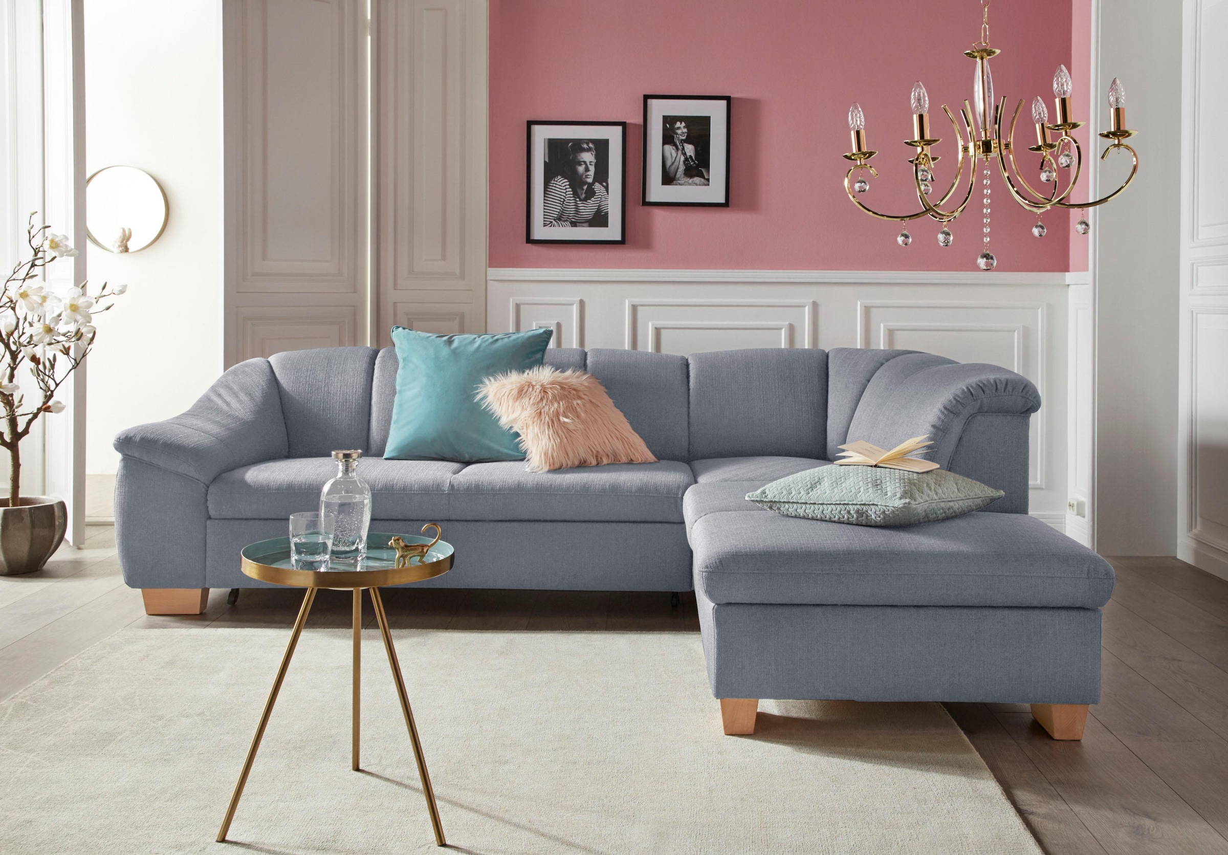 sit&more Ecksofa »Santo L-Form« mit Federkern, wahlweise mit Bettfunktion u günstig online kaufen