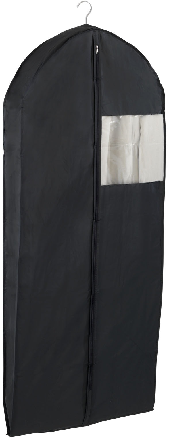 WENKO Kleidersack »Modell Deep Black«, (Set, 3 St.), Kleiderschutzhülle mit Reißverschluss & Sichtfenster, ideal auf Reisen