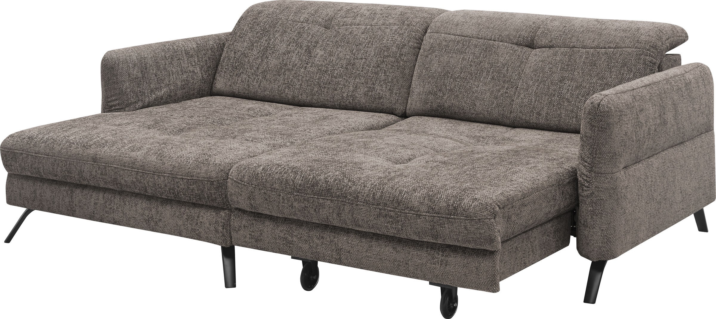 set one by Musterring Ecksofa »SO 4400 V«, wahlweise mit motorischer Bettfunktion & Kopfverstellung, Fuß schwarz