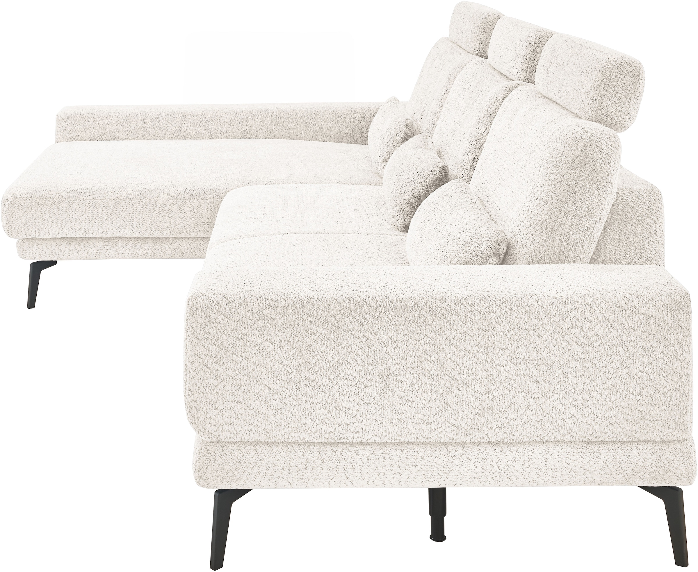 set one by Musterring Ecksofa »SO 3600, inkl motor. Sitztiefenverstellung, Kopfstützen, Nierenkissen«, Sitzhöhe 44 cm, Kaltschaum, Breite 293 x Tiefe 180 cm, Kama natur