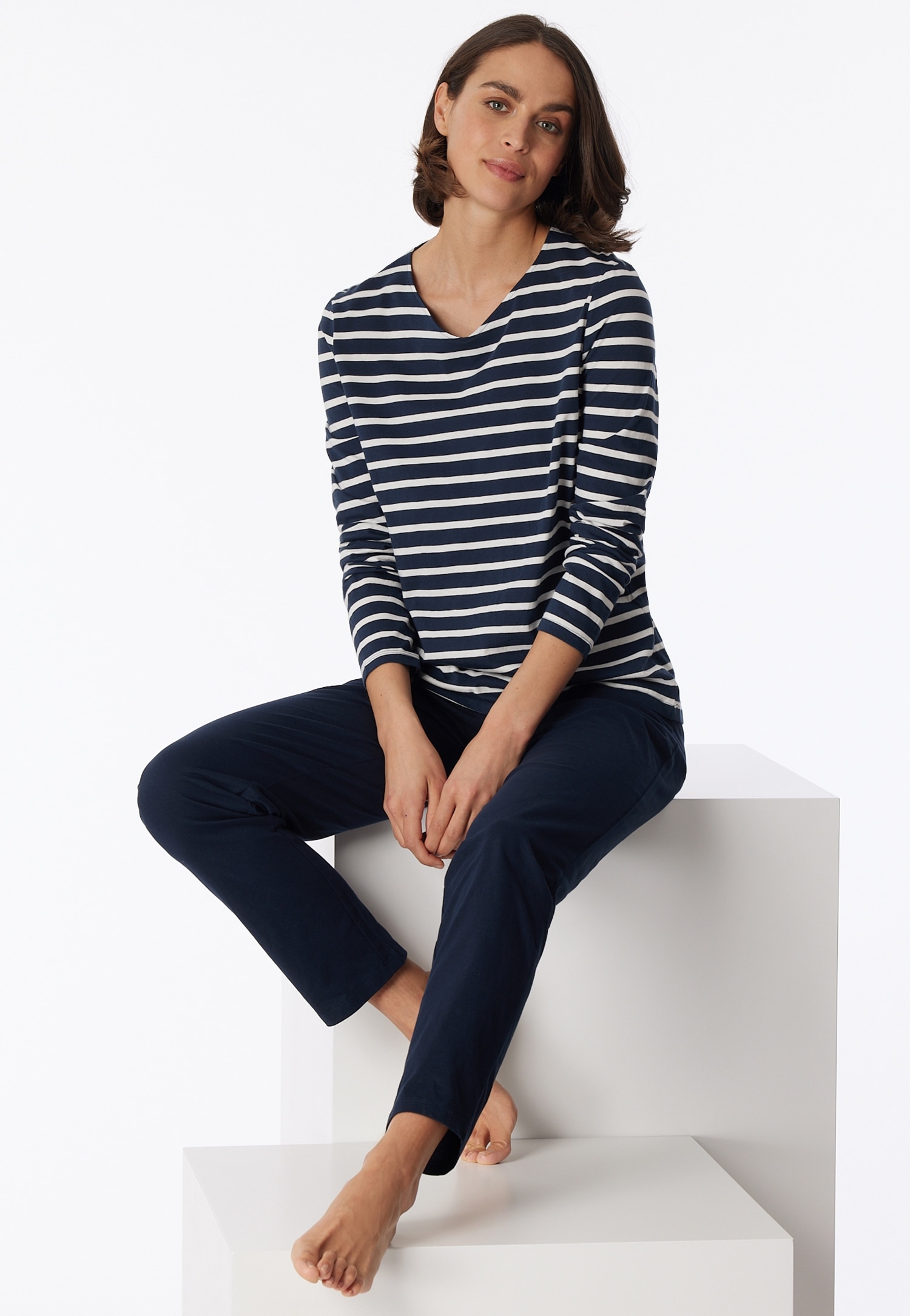 Schiesser Pyjama »"Casual Essentials"«, (2 tlg.), mit lässigem Design
