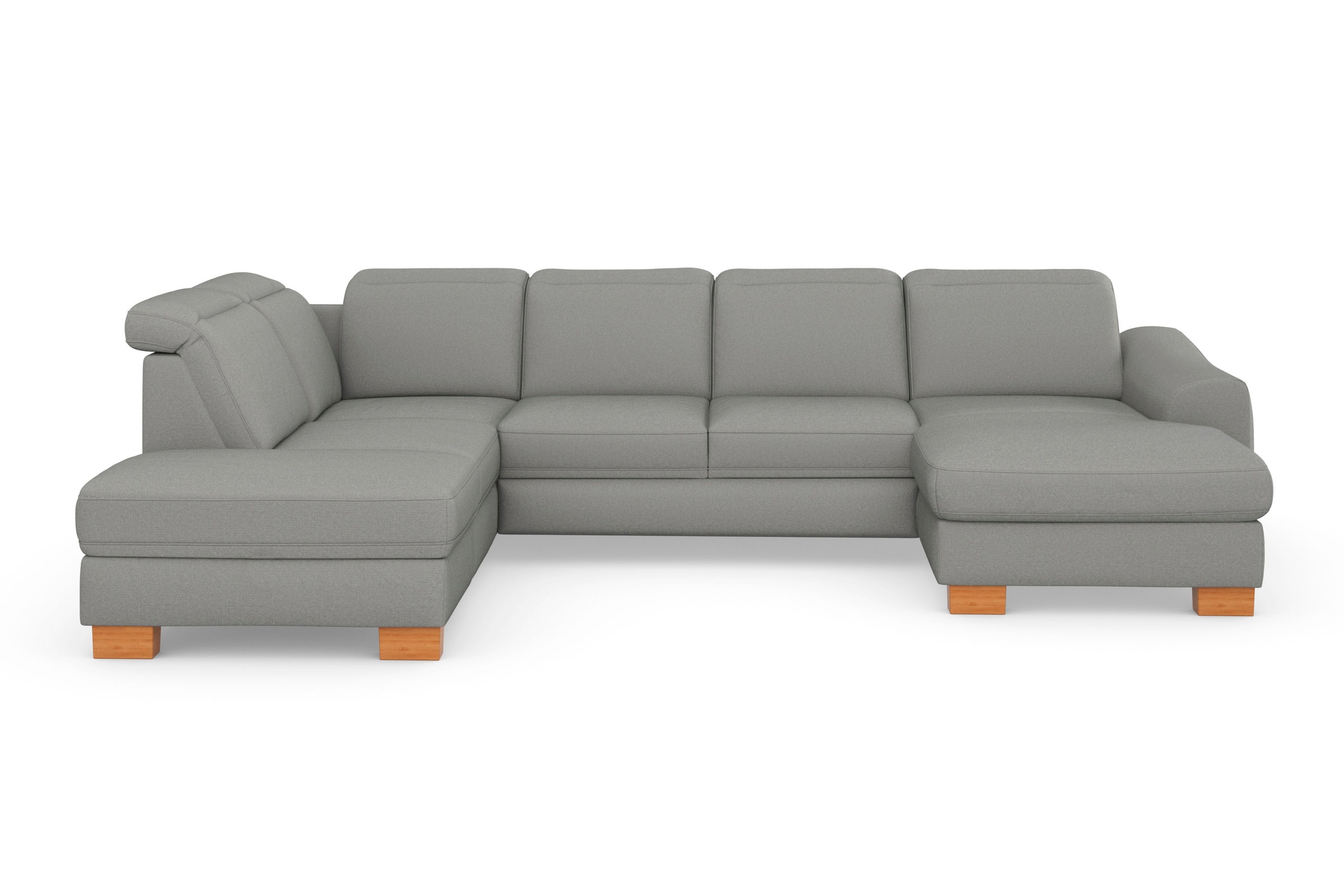 sit&more Wohnlandschaft »Dundee U-Form«, mit Federkern und Massivholzfüßen, wahlweise mit Kopfteilverstellung