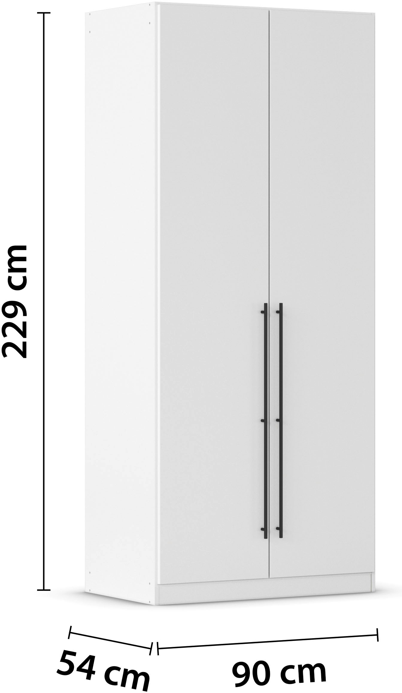 rauch Kleiderschrank »Drehtürenschrank Schrank Garderobe Wäscheschrank Schlafzimmer AVOLA«, (in 3 verschiedenen Ausstattungen BASIC/CLASSIC/PREMIUM), mit hochwertigen Stangengriffen in Schwarz aus Metall MADE IN GERMANY