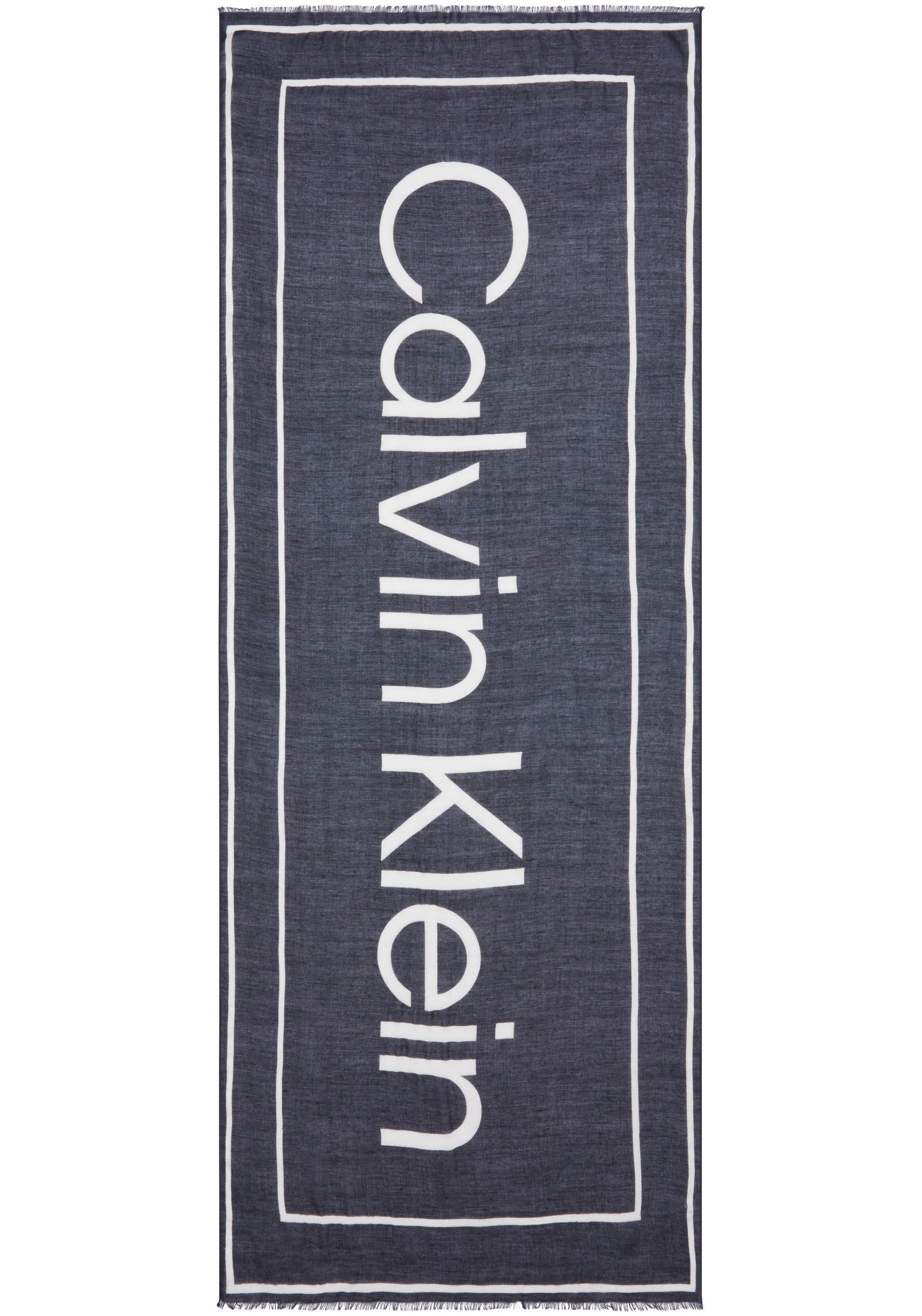 Calvin Klein Schal »LARGE LOGO LW WOOL STOLE«, Logodruck