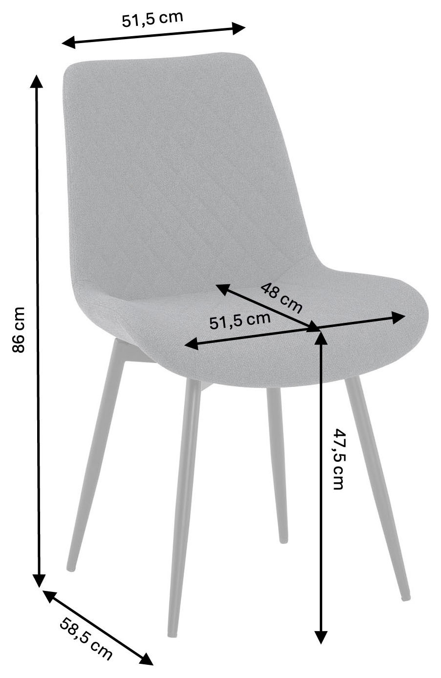OTTO home Esszimmerstuhl »Juniper« () 2 Stk.Stuhl aus Webstoff mit moderner Rautensteppung und 360° Drehfunktion