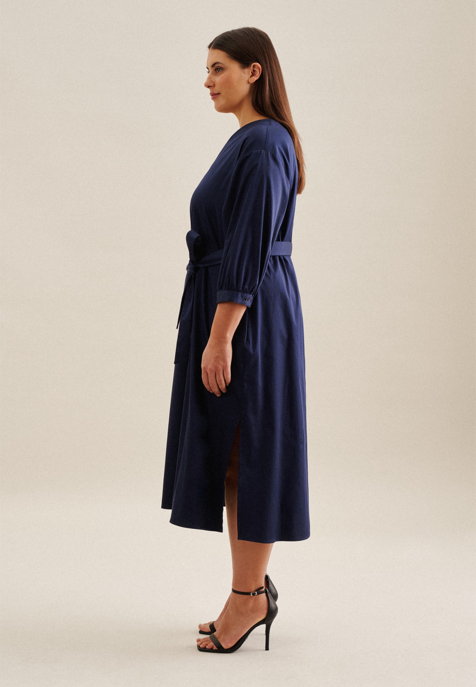 seidensticker Sommerkleid »Schwarze Rose«, 3/4-Arm V-Neck Uni