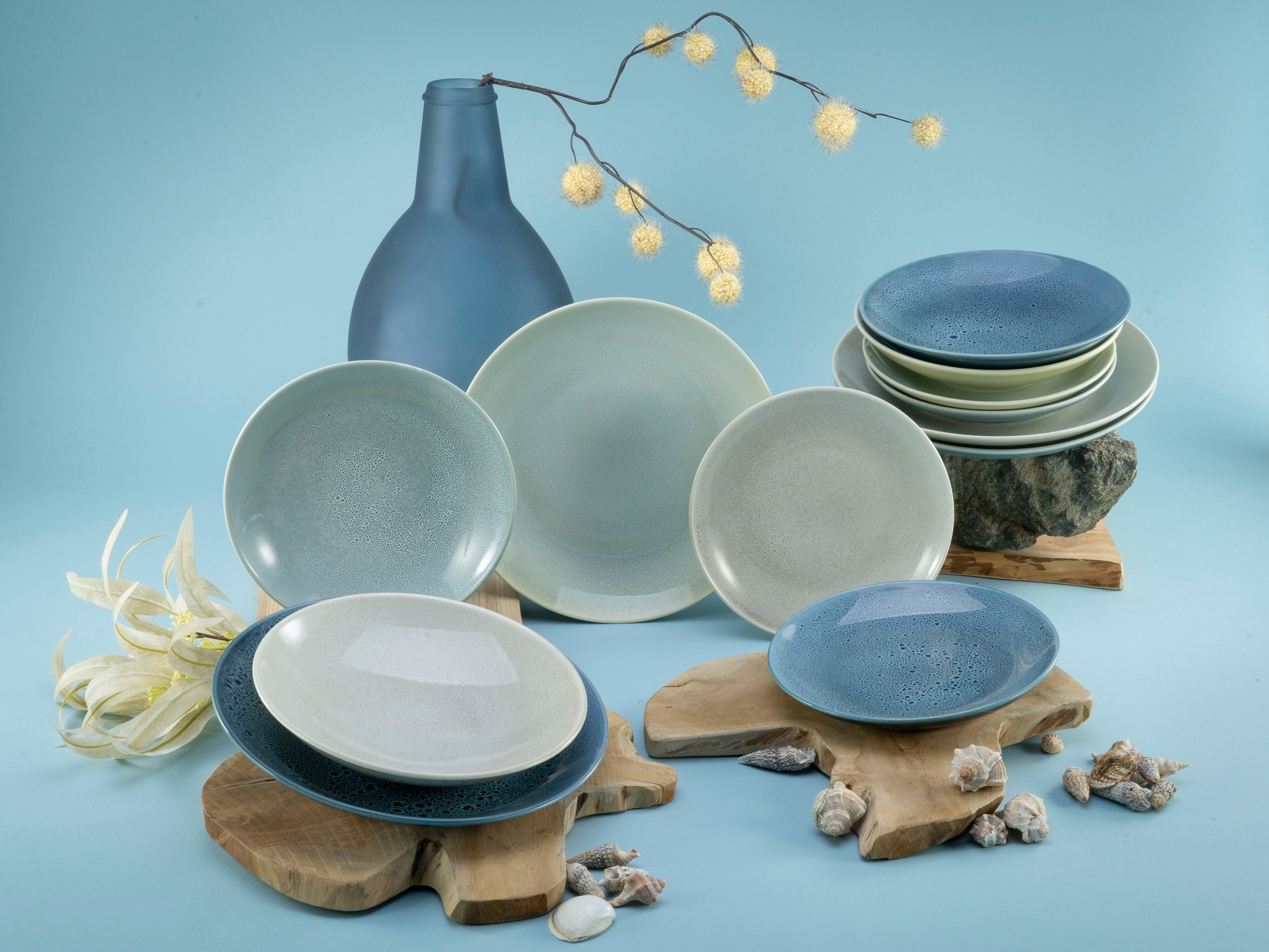 CreaTable Teller-Set »Geschirr-Set Reactive« Service, jedes Stück ein Unika günstig online kaufen