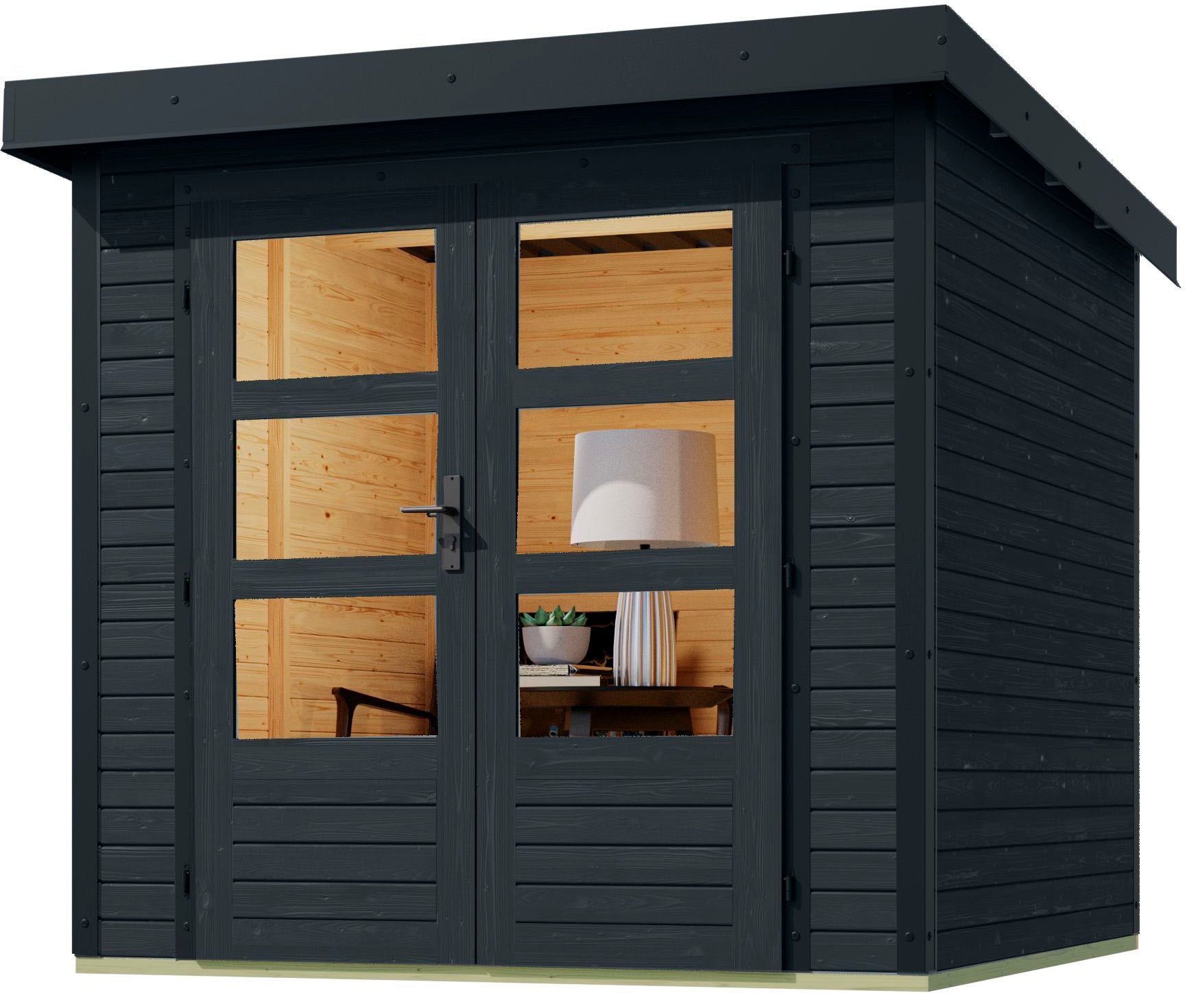 Karibu Gartenhaus »"Jupiter C"«, anthrazit/ anthrazit