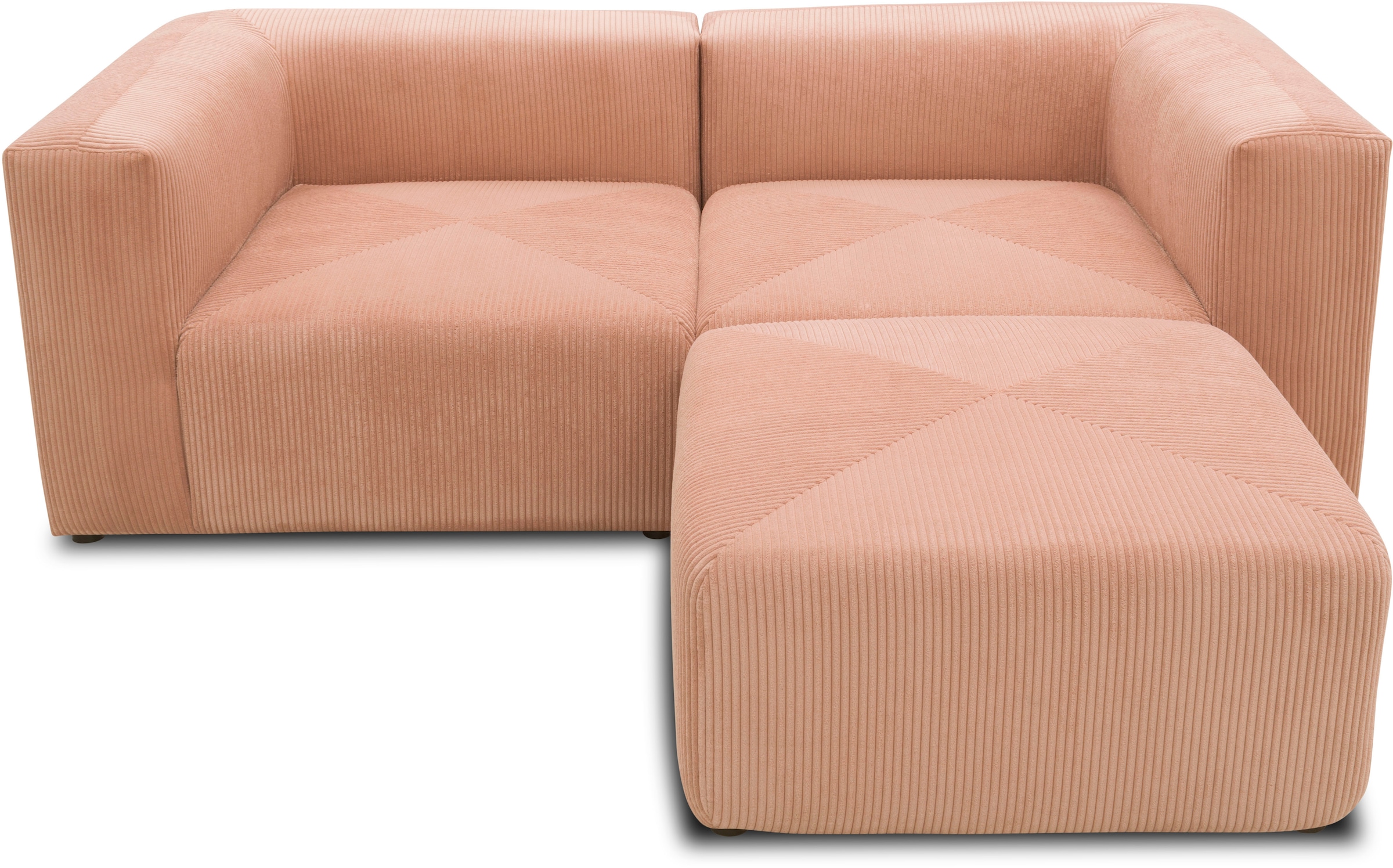 RAUM.ID Ecksofa »Gerrid L-Form«, Cord, Modulsofa, bestehend aus 2 Eckelementen + 1 Hocker