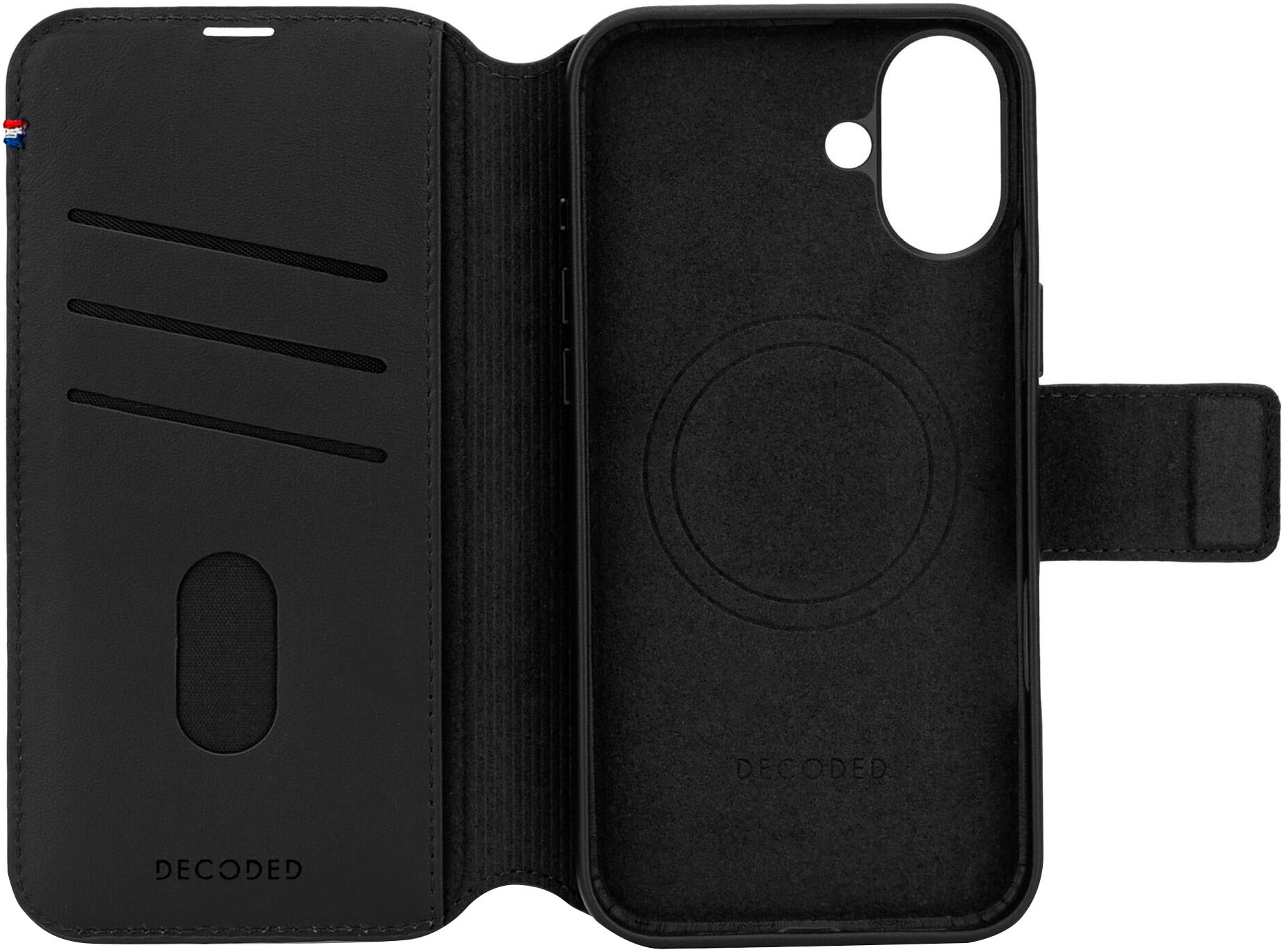 DECODED Smartphone-Hülle »Leather Detachable Wallet iPhone 16«, Smartphones