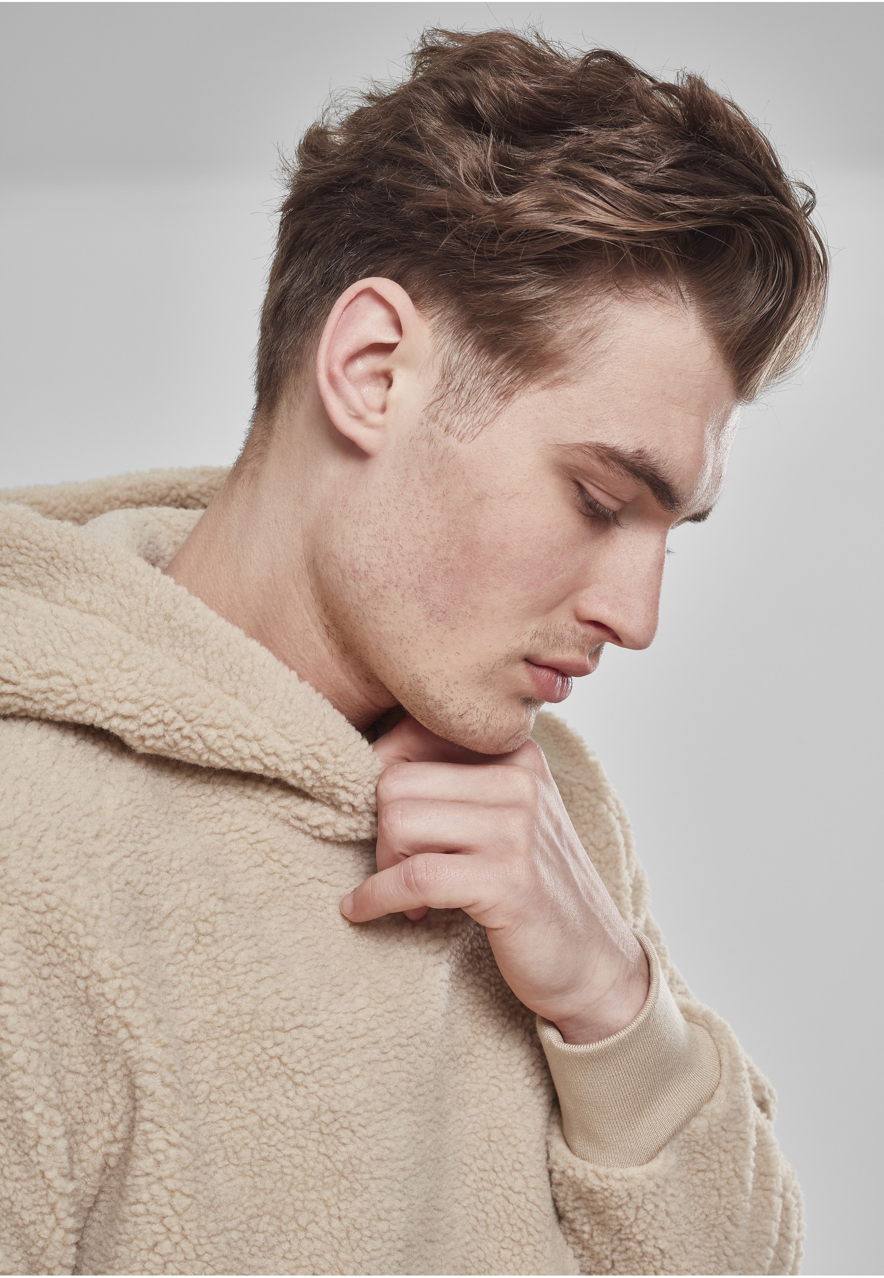 URBAN CLASSICS Rundhalspullover »Urban Classics Herren Sherpa Hoody« 1 Stk.