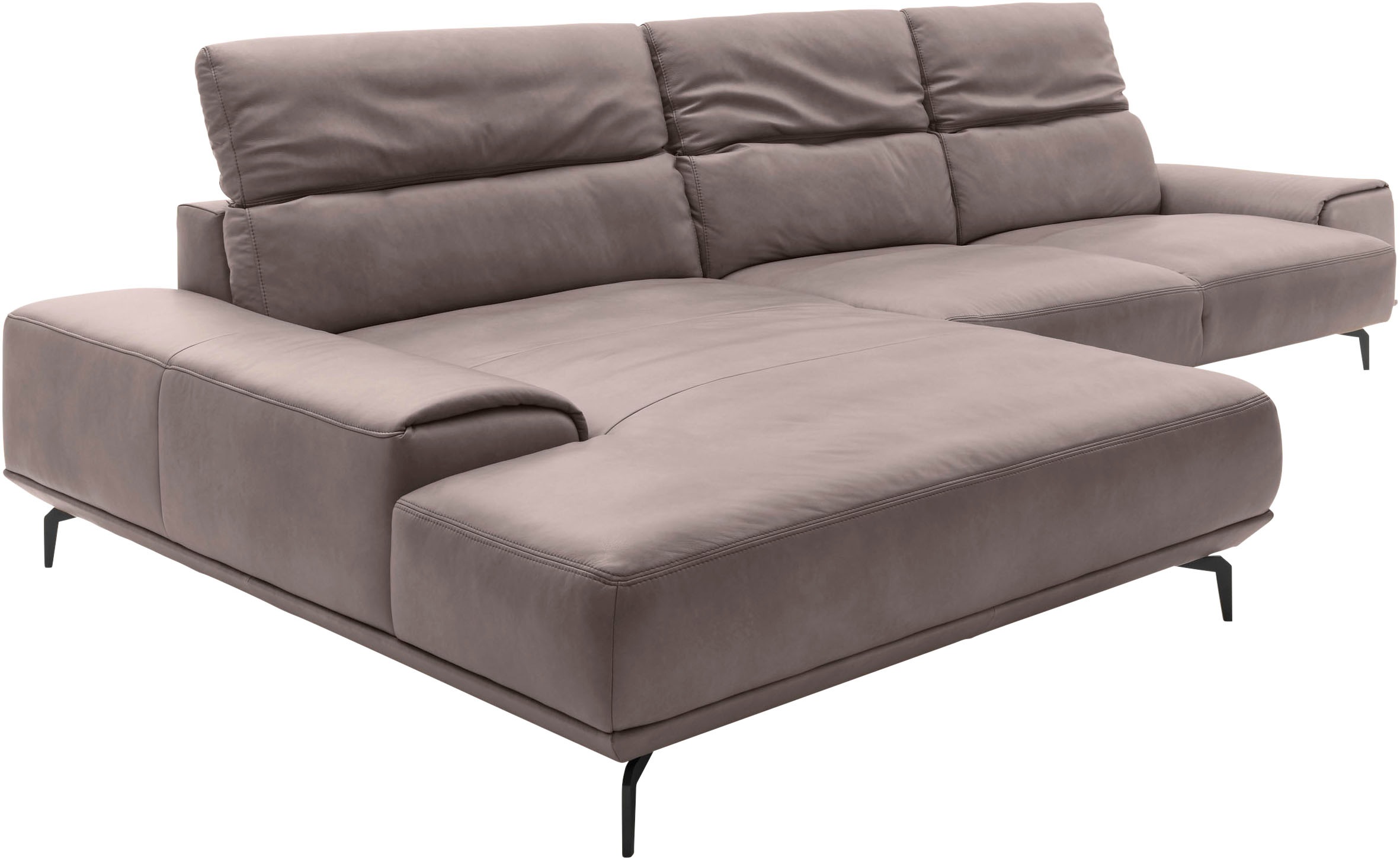 Musterring Wohnlandschaft »MR 2490«, Fuß schwarz, Sitzhöhe 48cm, wahlweise mit Funktionen, Maße 342x207 cm