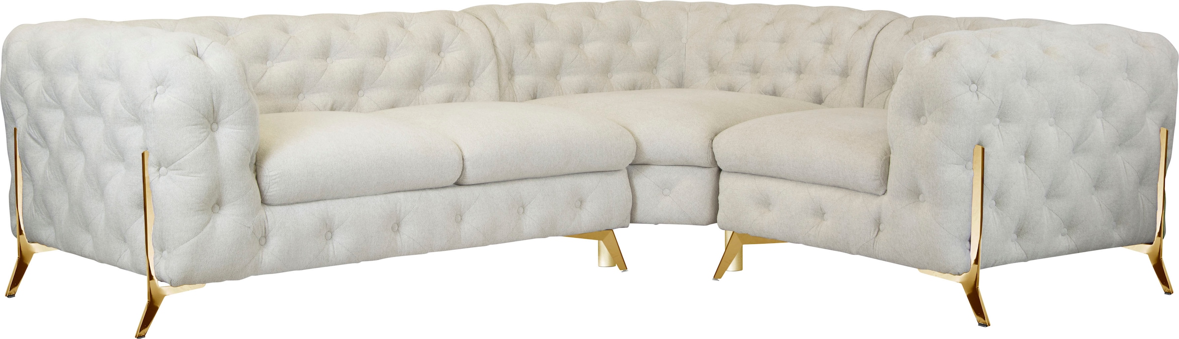 Home affaire Chesterfield-Sofa »Amaury L-Form« moderne Chersterfield-Optik, günstig online kaufen